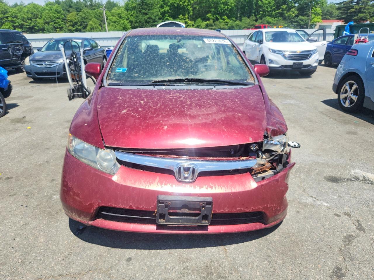 2008 Honda Civic Lx Burgundy vin: 1HGFA16538L097657