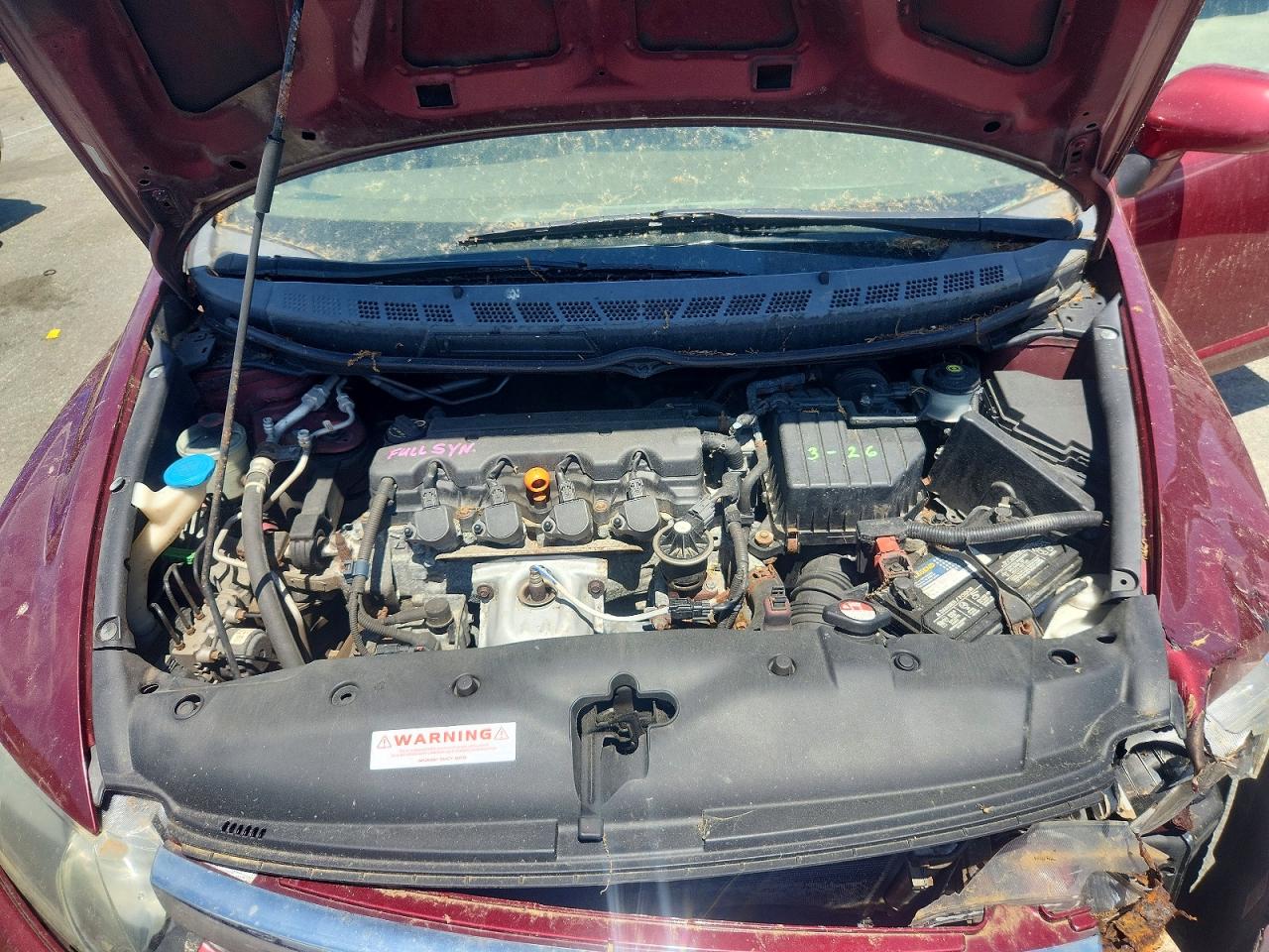 2008 Honda Civic Lx Burgundy vin: 1HGFA16538L097657