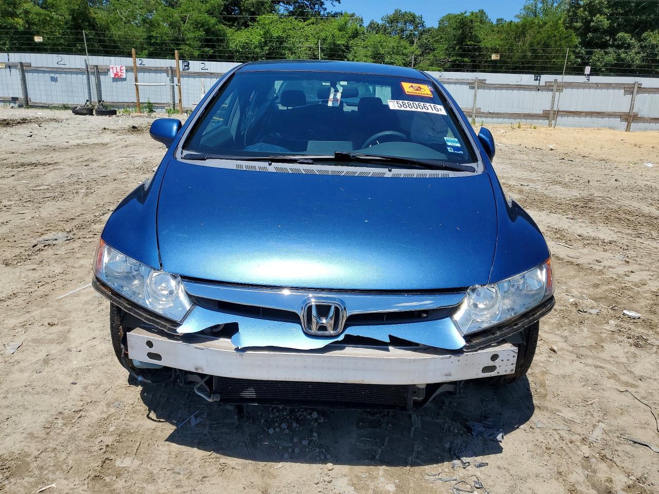 2008 Honda Civic Lx Blue vin: 1HGFA16538L113078