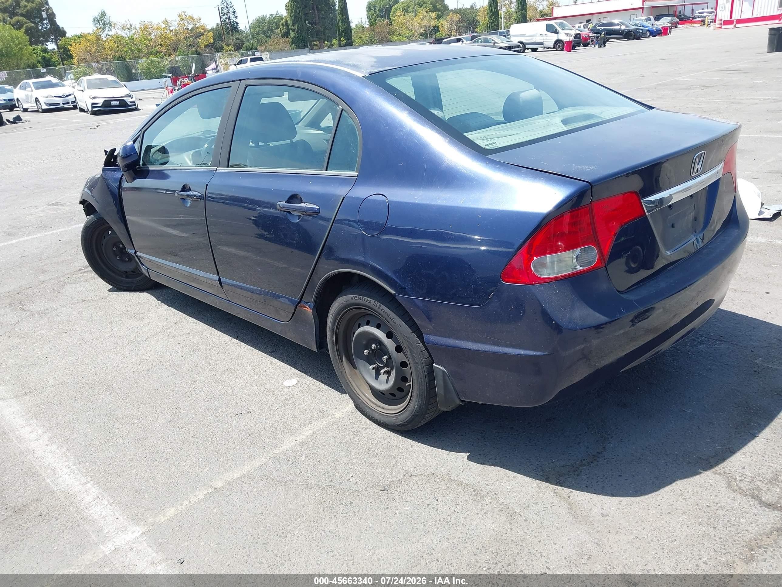 2009 Honda Civic Lx Dark Blue vin: 1HGFA16539L000538