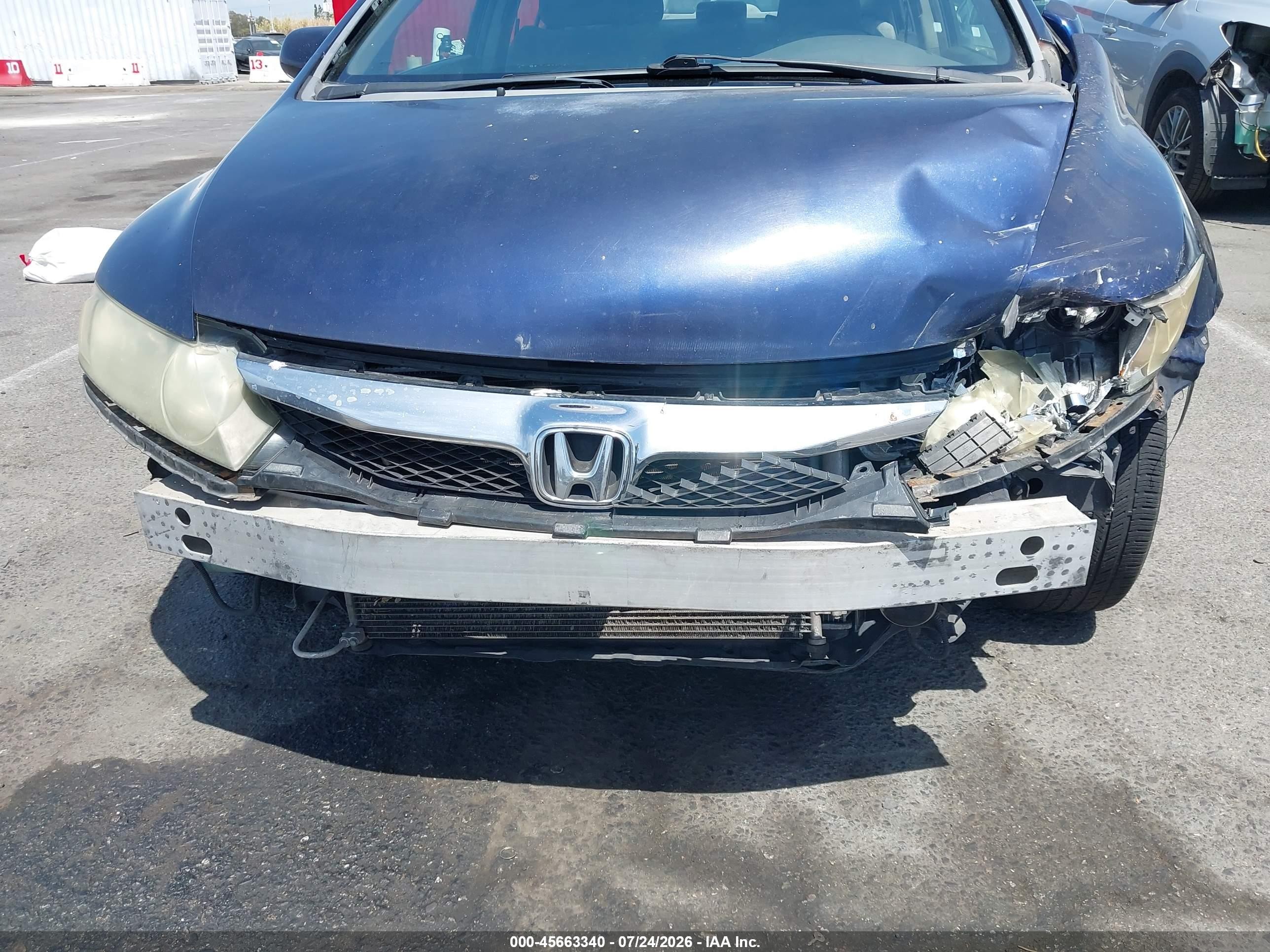2009 Honda Civic Lx Dark Blue vin: 1HGFA16539L000538