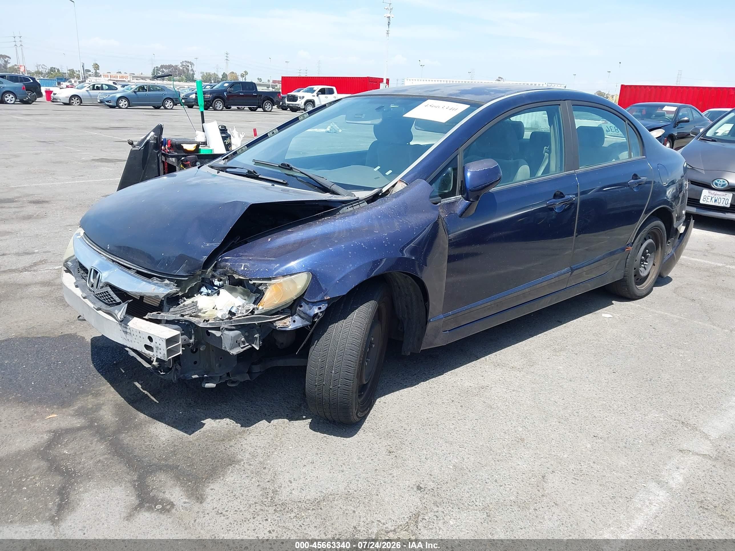 2009 Honda Civic Lx Dark Blue vin: 1HGFA16539L000538