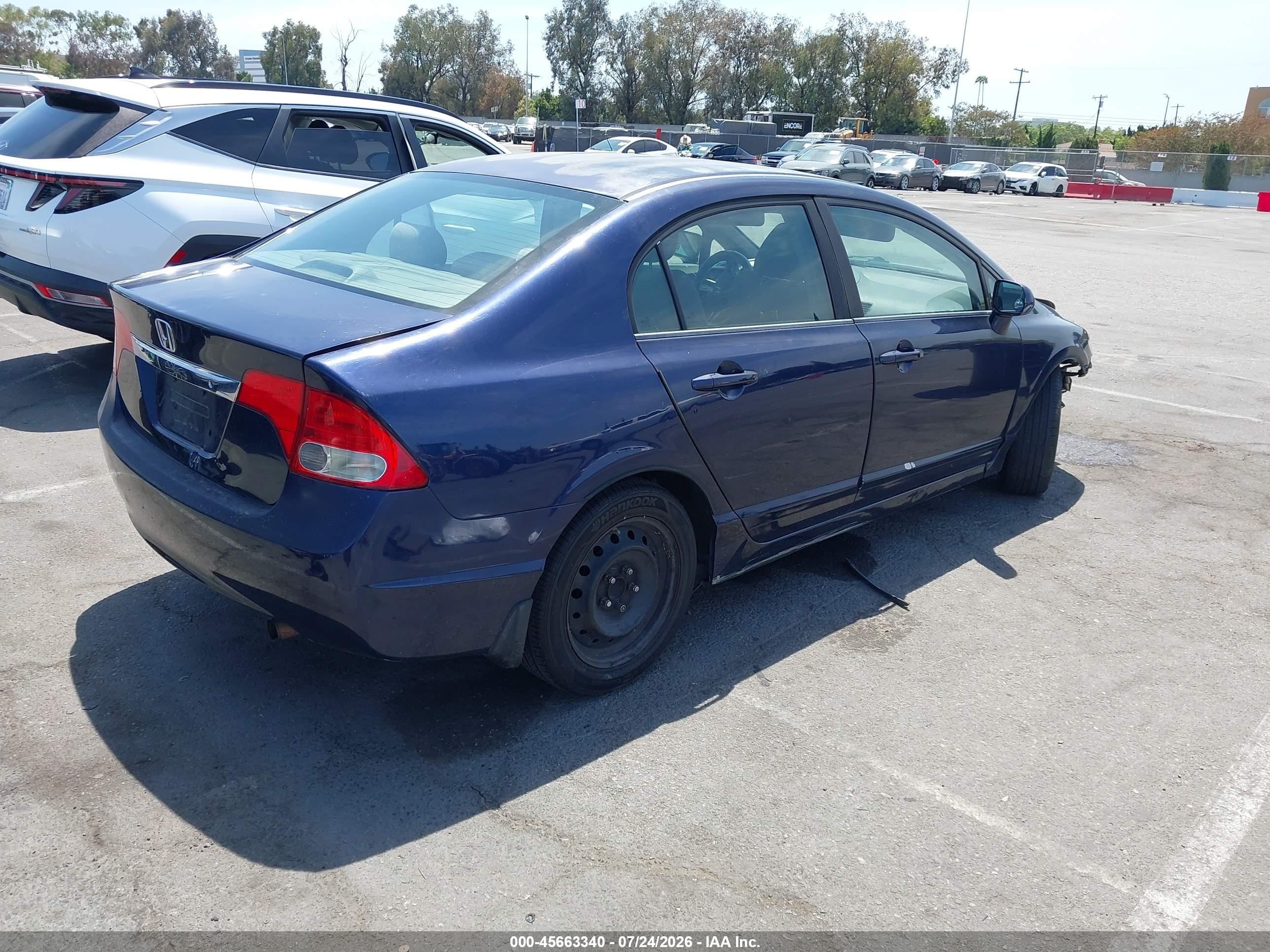 2009 Honda Civic Lx Dark Blue vin: 1HGFA16539L000538