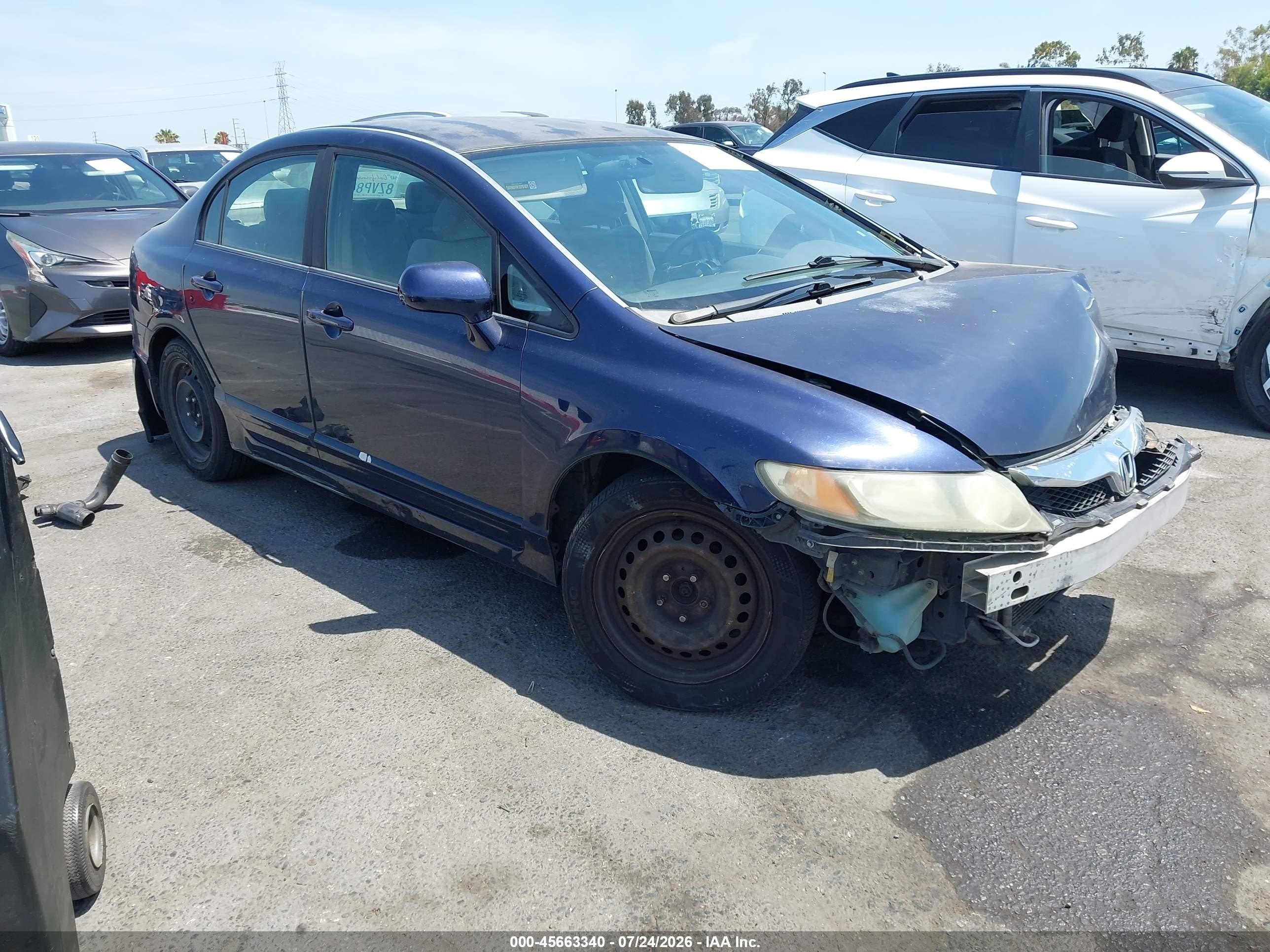 2009 Honda Civic Lx Dark Blue vin: 1HGFA16539L000538