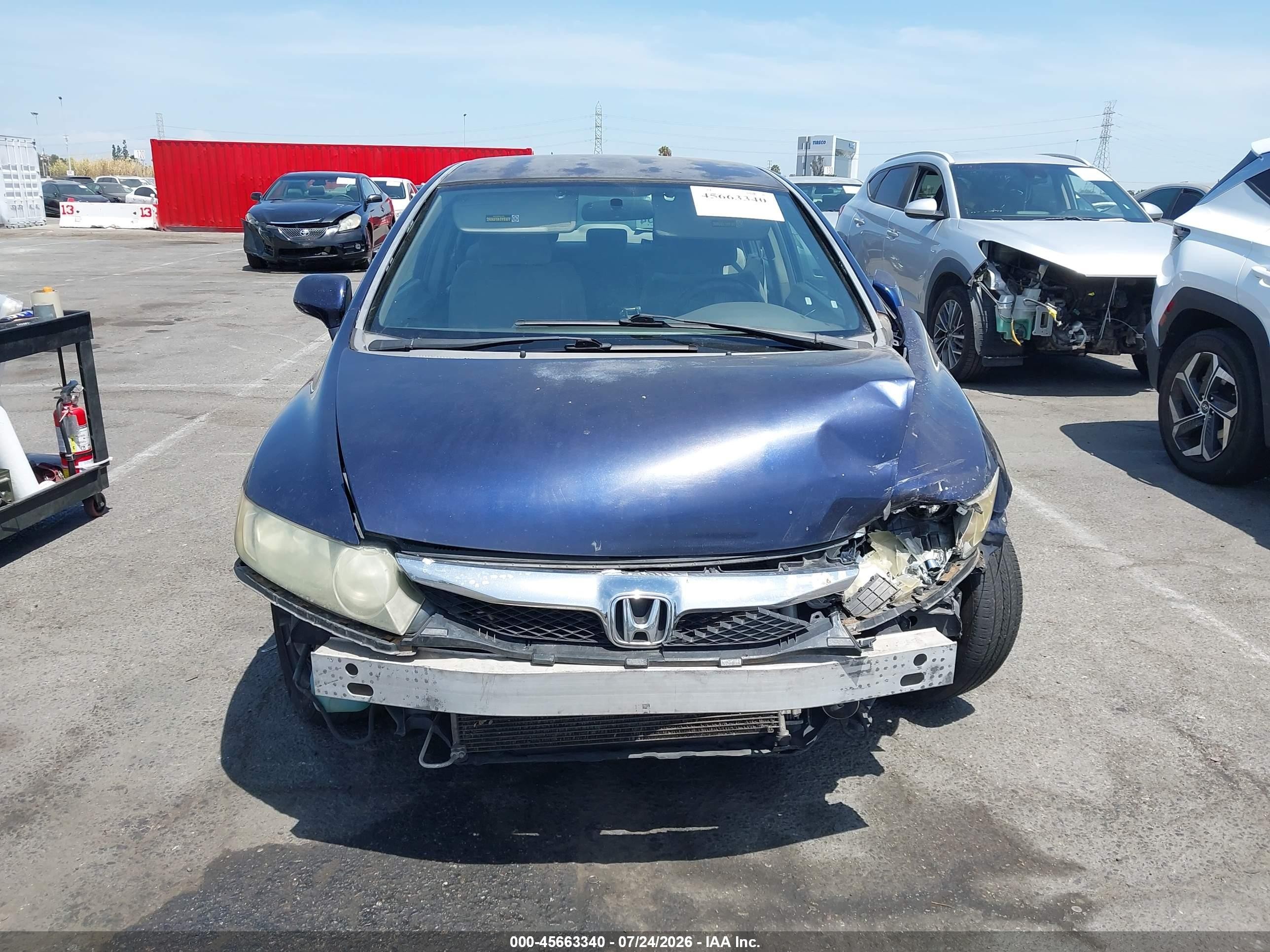 2009 Honda Civic Lx Dark Blue vin: 1HGFA16539L000538