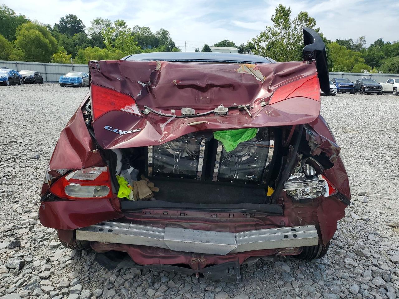 2009 Honda Civic Lx Burgundy vin: 1HGFA16539L006341