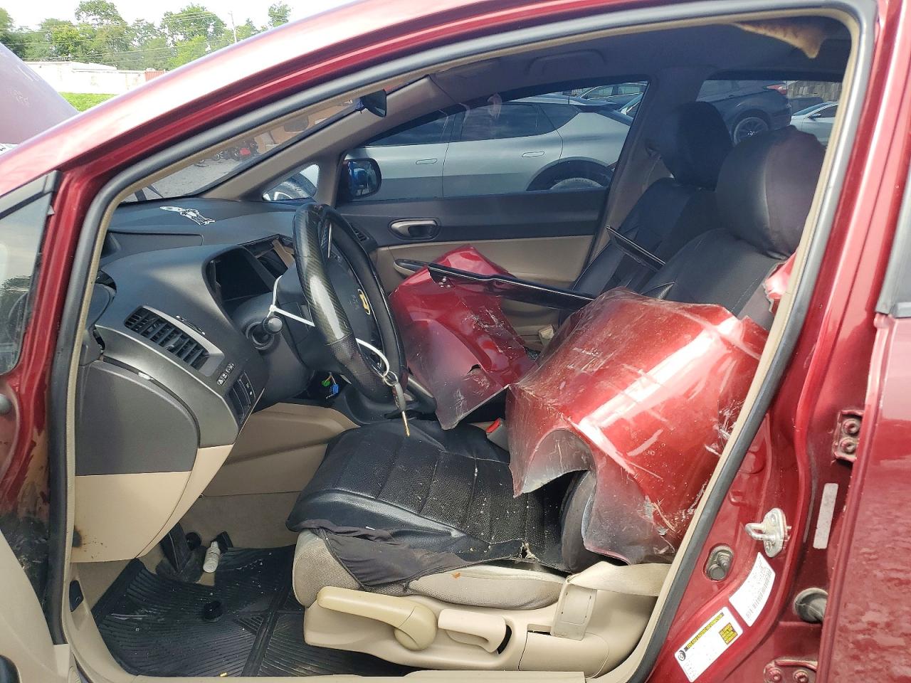 2009 Honda Civic Lx Burgundy vin: 1HGFA16539L006341