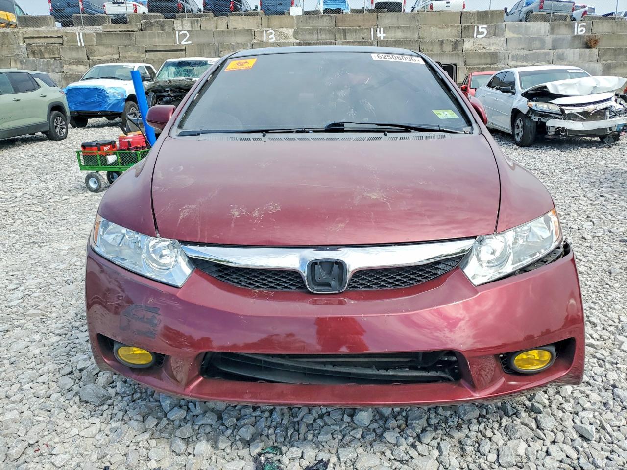 2009 Honda Civic Lx Burgundy vin: 1HGFA16539L006341