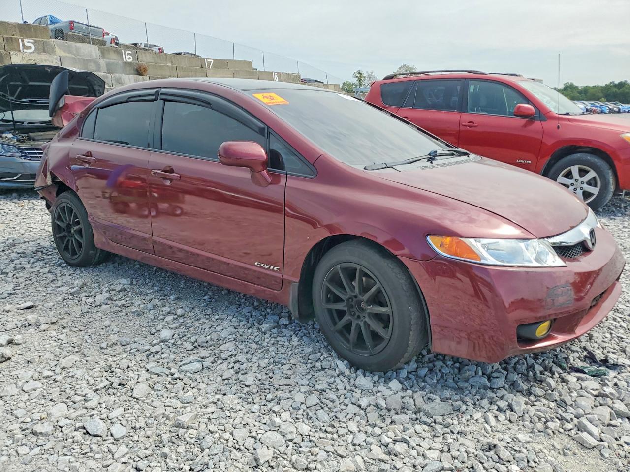 2009 Honda Civic Lx Burgundy vin: 1HGFA16539L006341