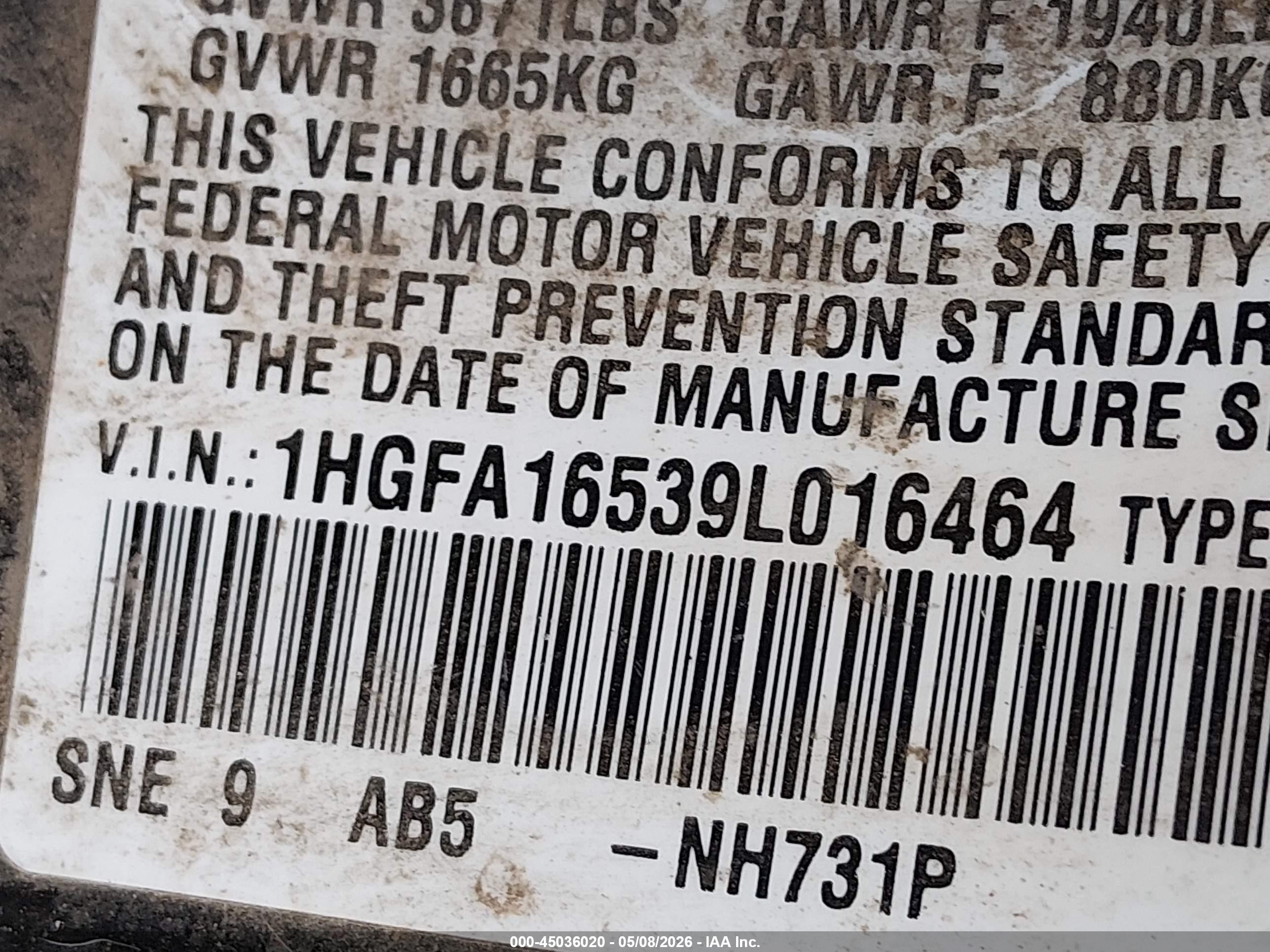 2009 Honda Civic Lx Черный vin: 1HGFA16539L016464