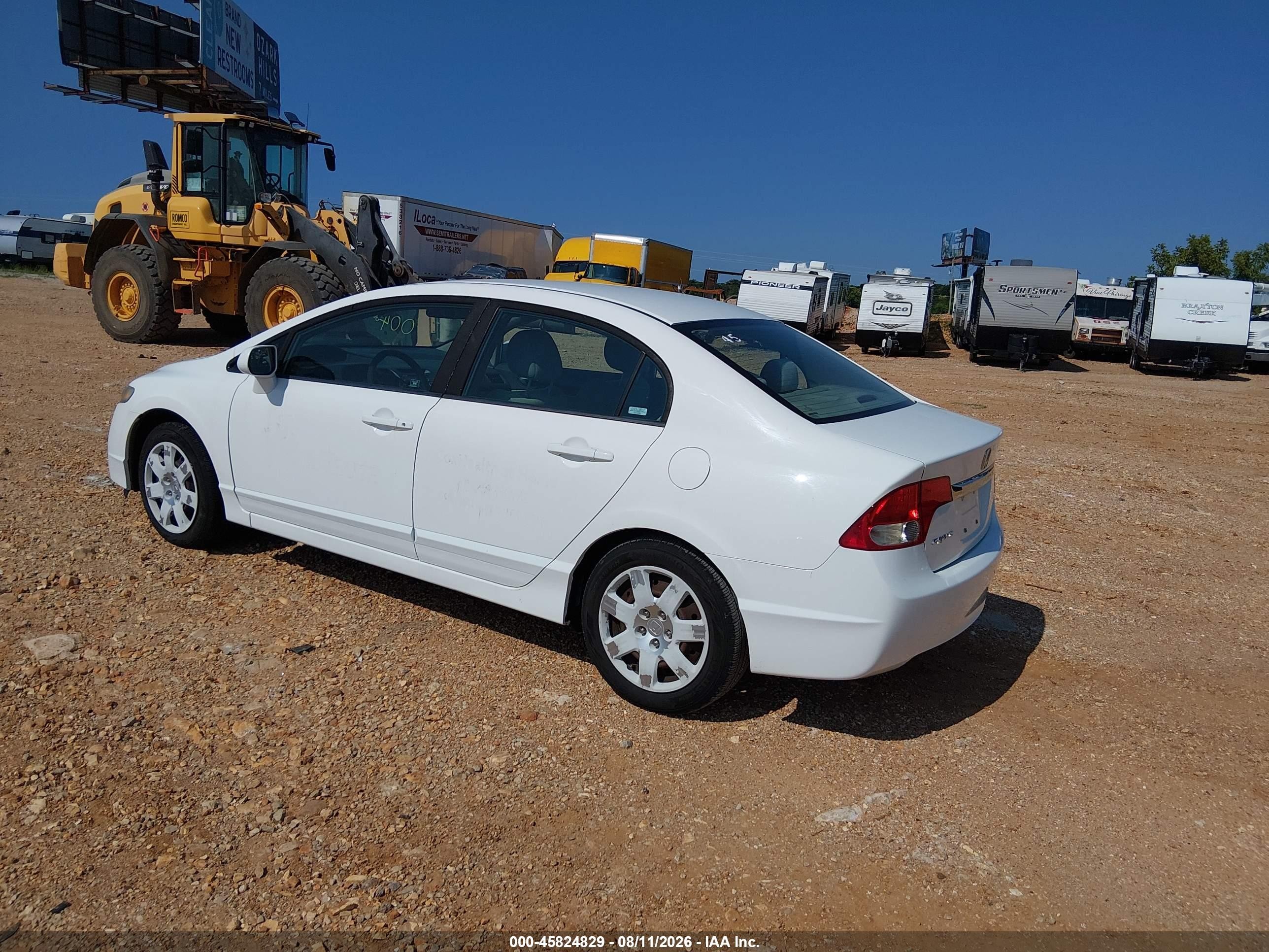 2009 Honda Civic Lx White vin: 1HGFA16539L017095