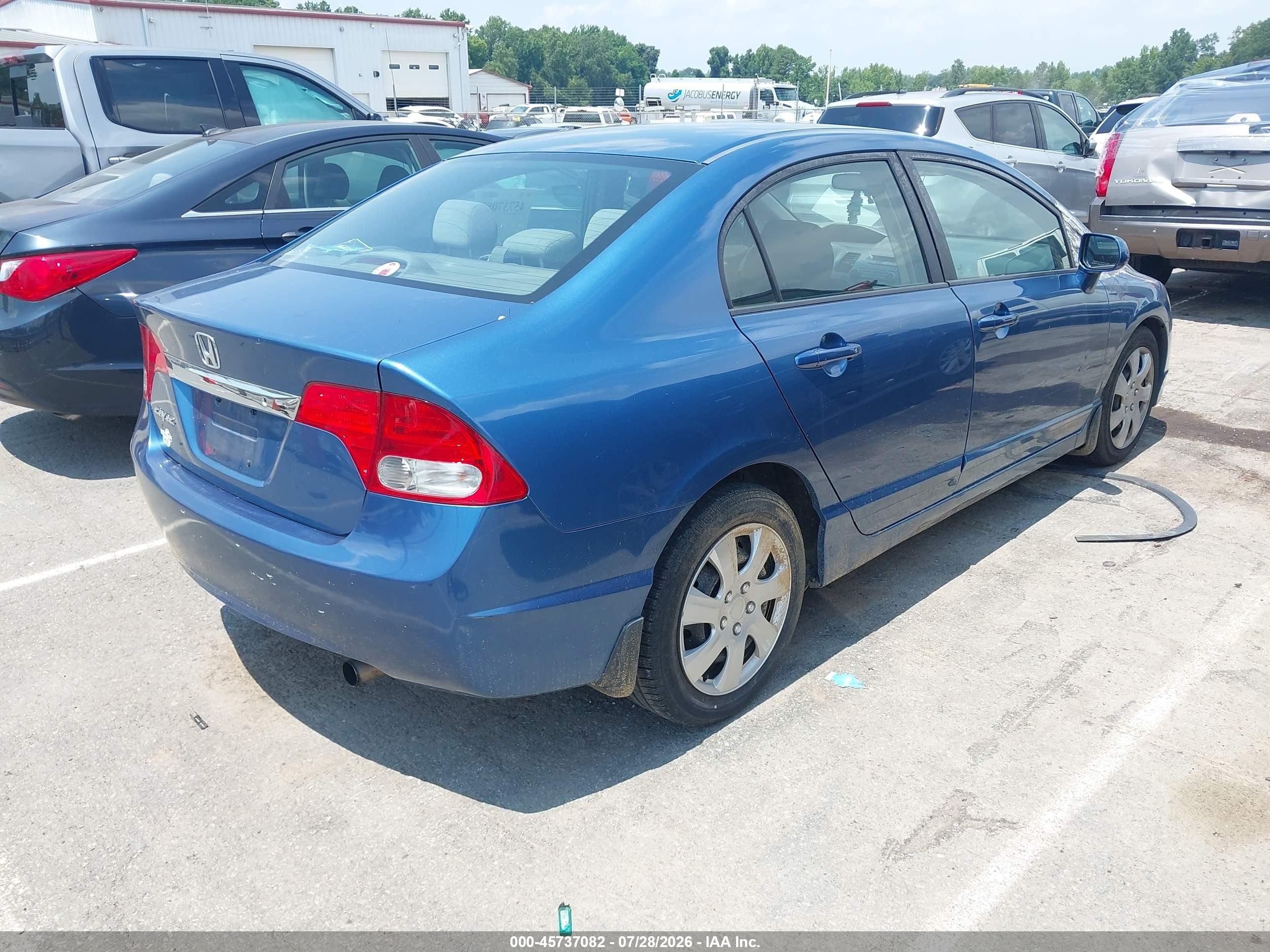 2009 Honda Civic Lx Blue vin: 1HGFA16539L017419