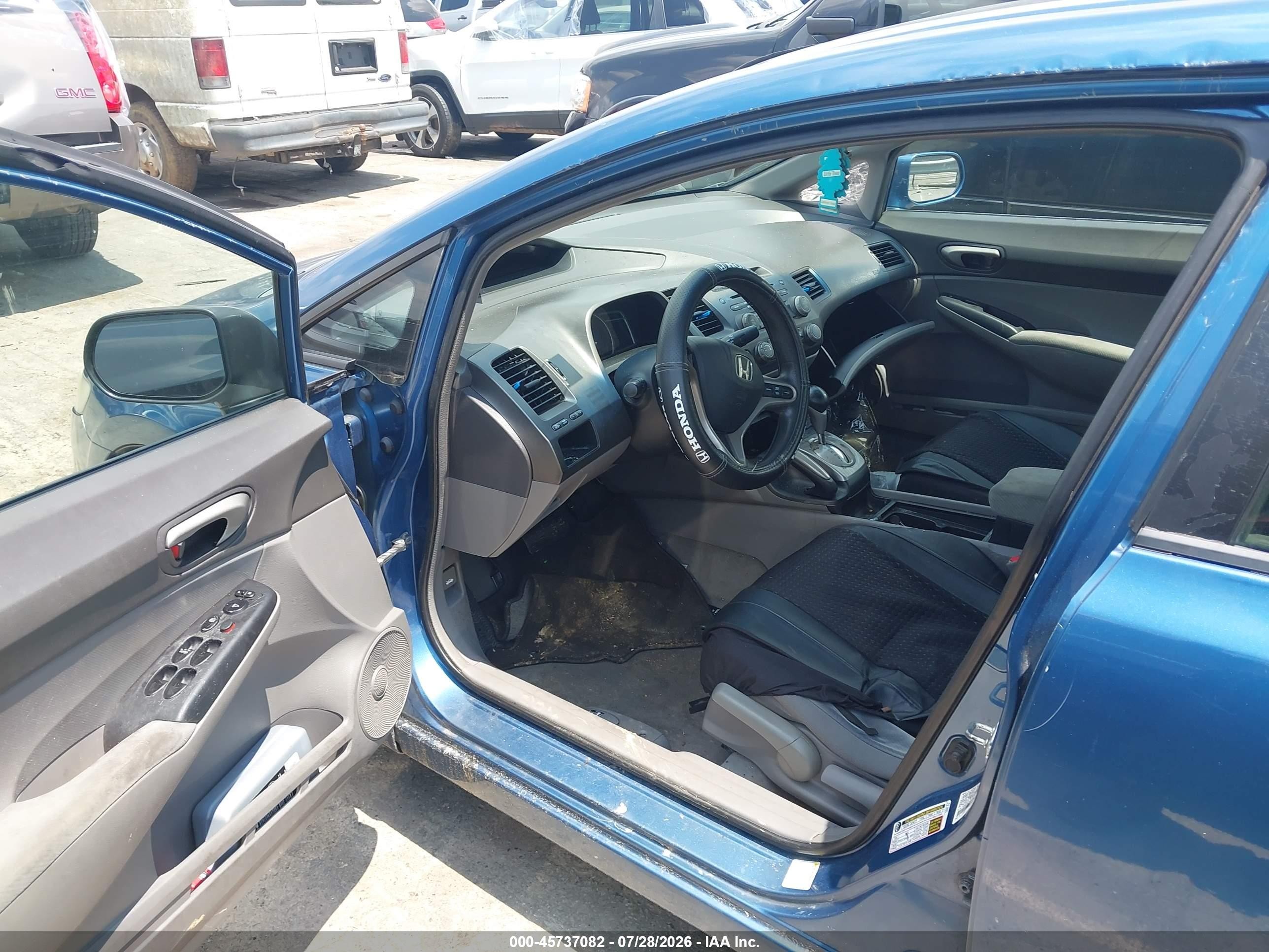 2009 Honda Civic Lx Blue vin: 1HGFA16539L017419
