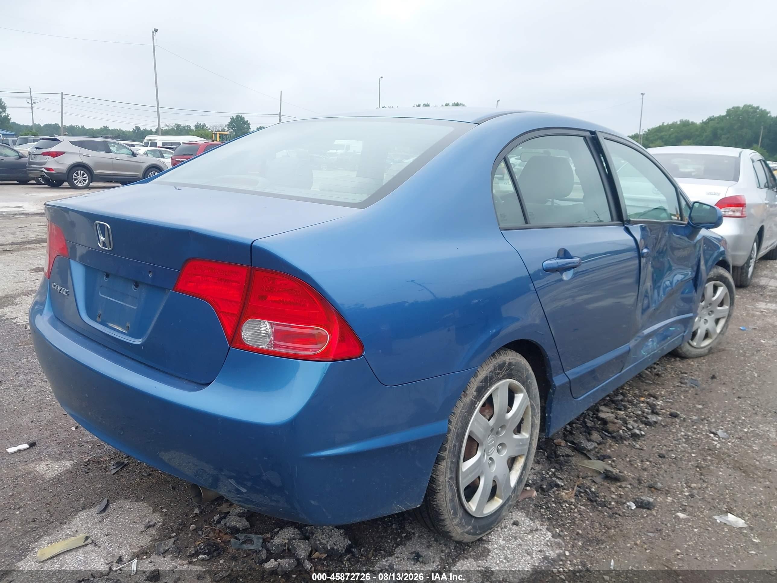 2006 Honda Civic Lx Blue vin: 1HGFA16546L058606
