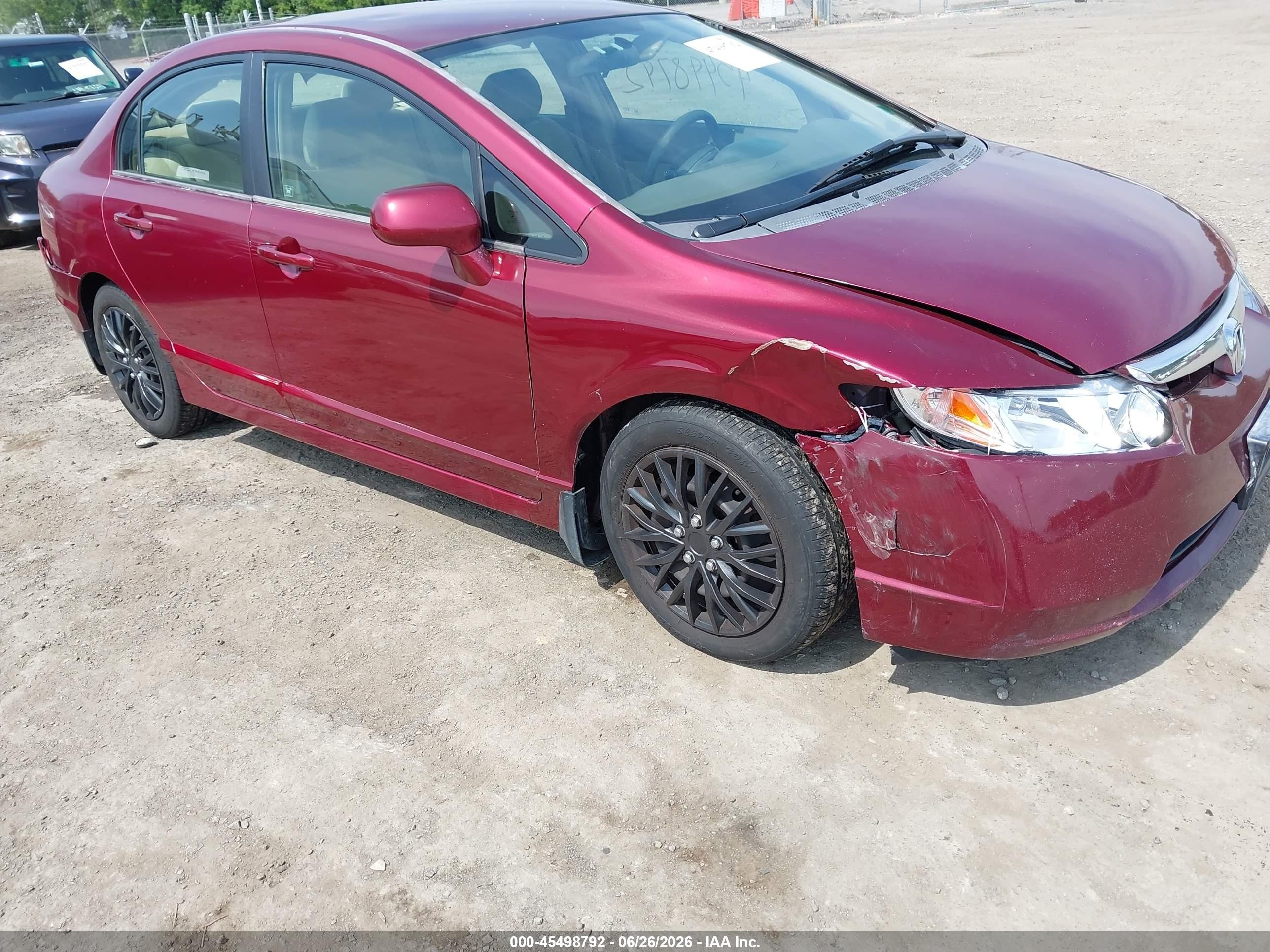 2006 Honda Civic Lx Maroon vin: 1HGFA16546L091007