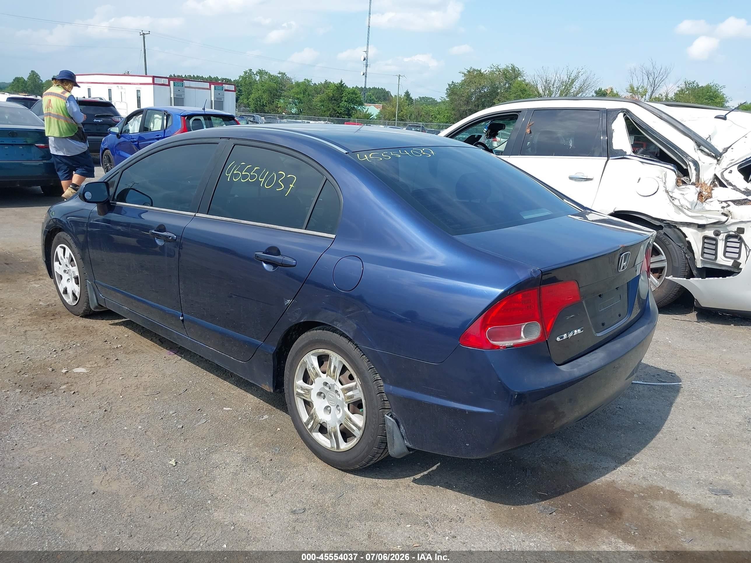2006 Honda Civic Lx Blue vin: 1HGFA16546L107710