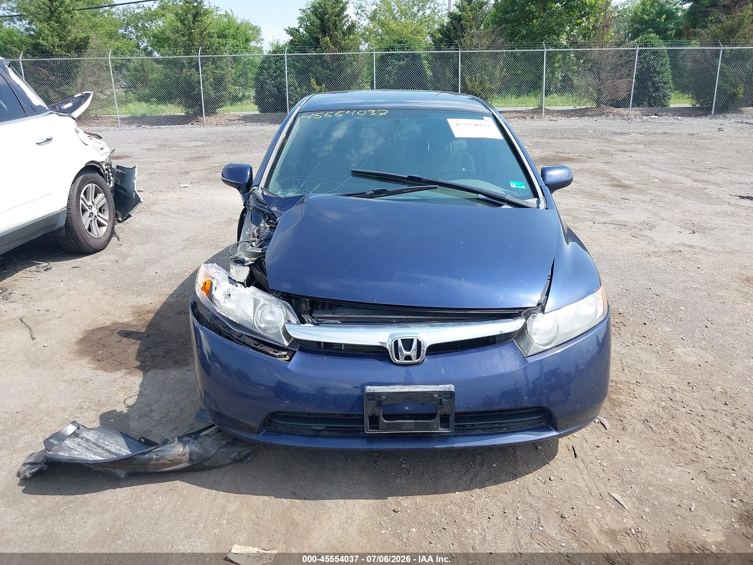 2006 Honda Civic Lx Blue vin: 1HGFA16546L107710