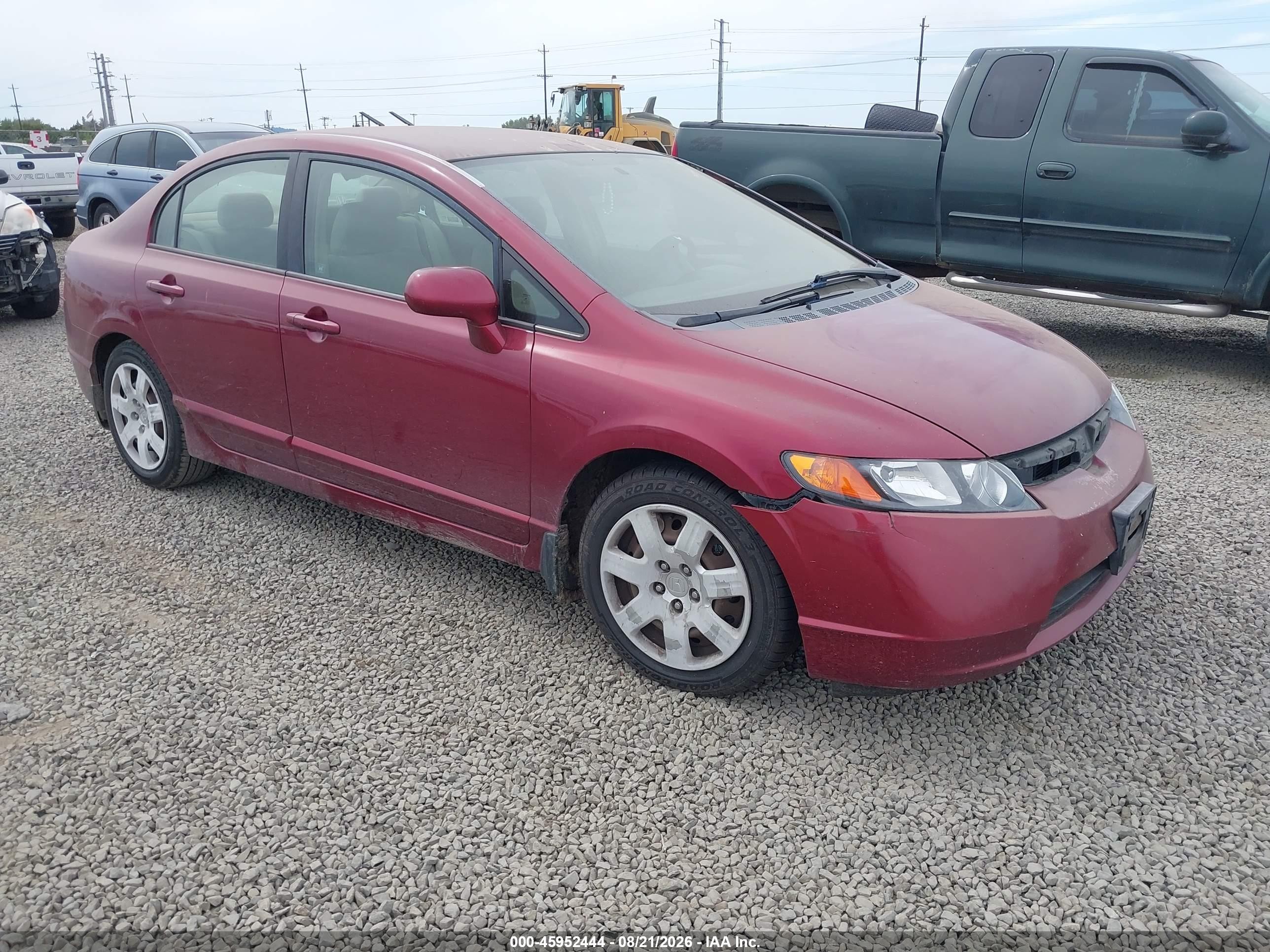 2006 Honda Civic Lx Maroon vin: 1HGFA16546L128590