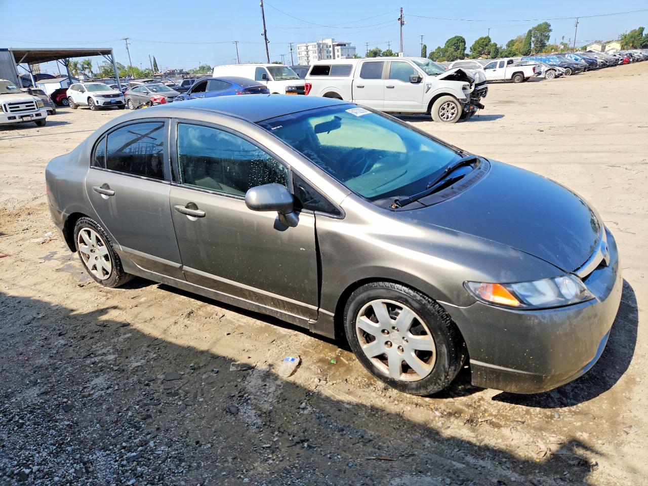 2007 Honda Civic Lx Gray vin: 1HGFA16547L006507