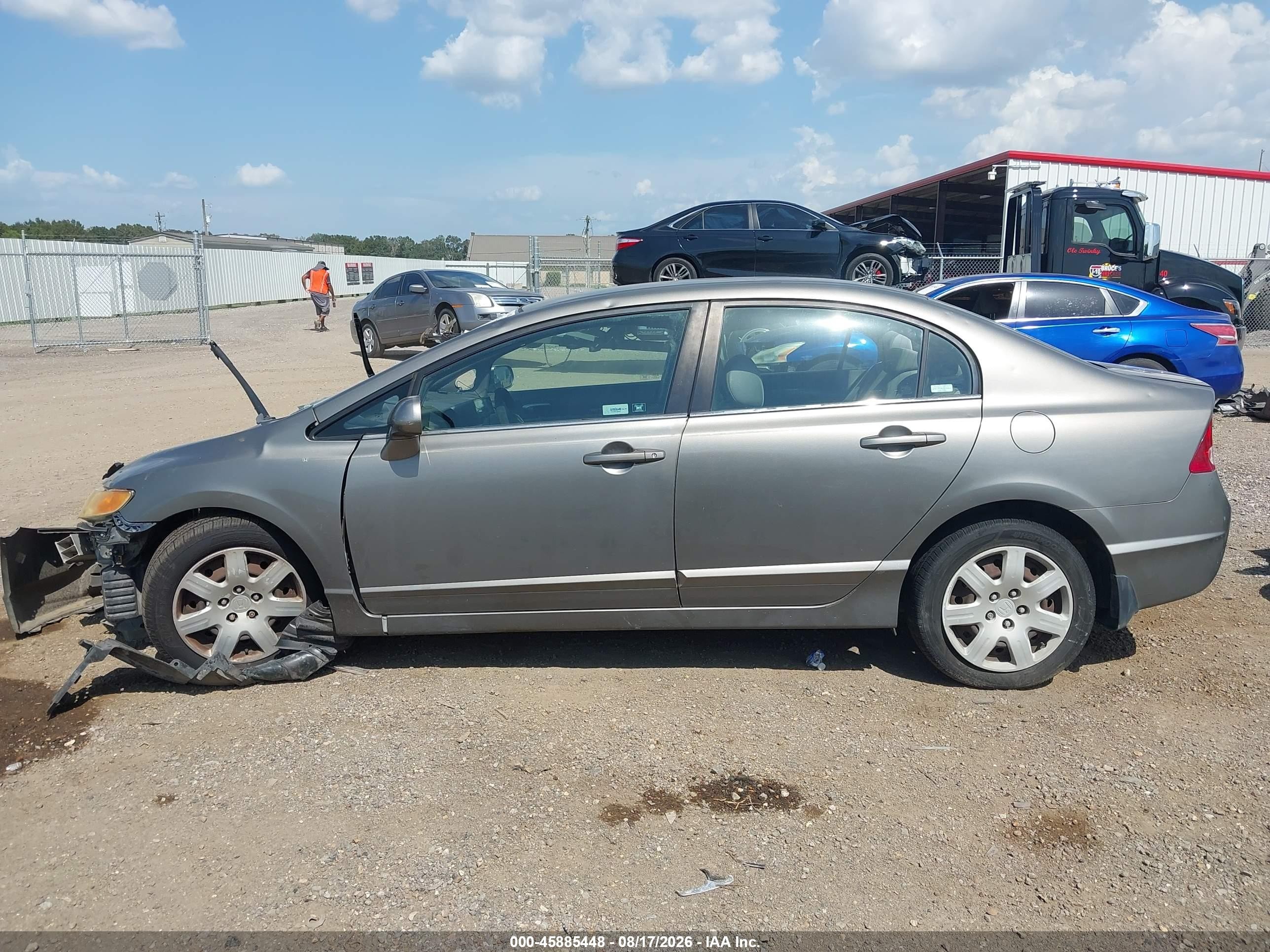 2007 Honda Civic Lx Gray vin: 1HGFA16547L033237
