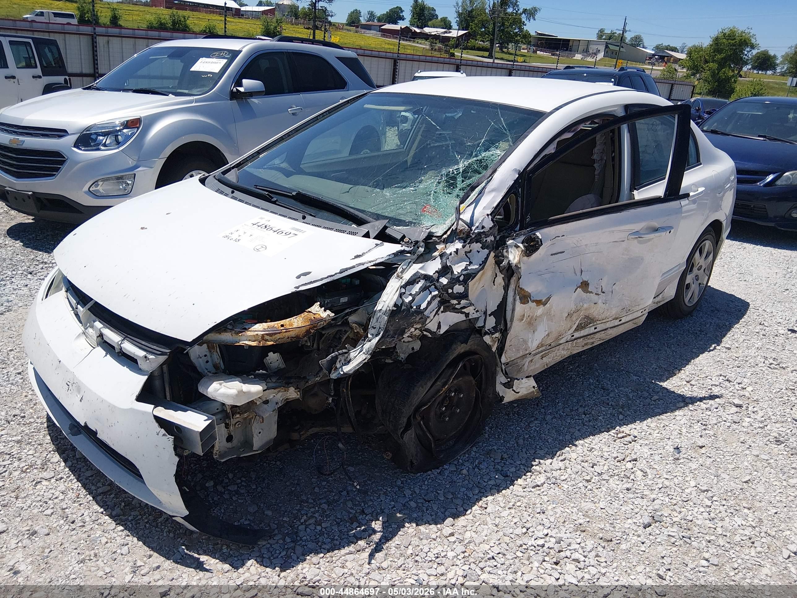 2007 Honda Civic Lx White vin: 1HGFA16547L051351