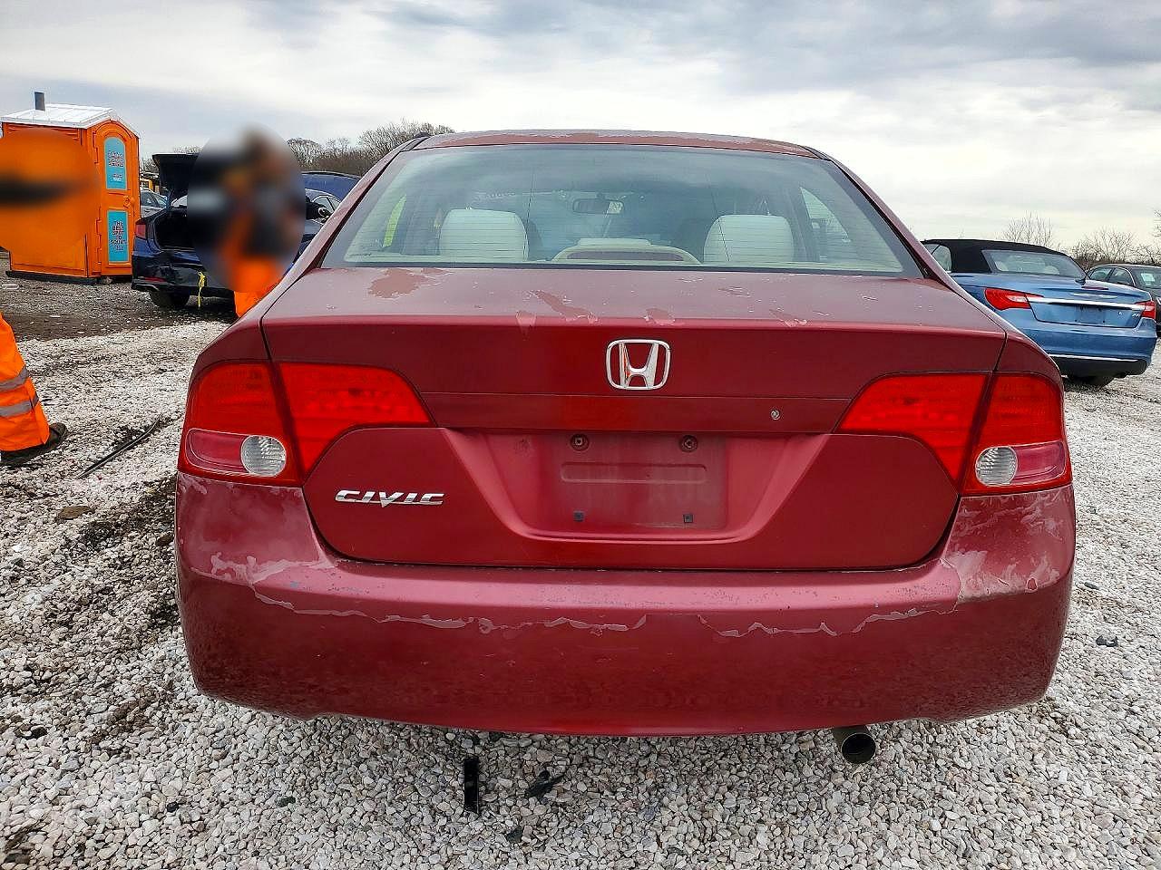 2007 Honda Civic Lx Burgundy vin: 1HGFA16547L066318