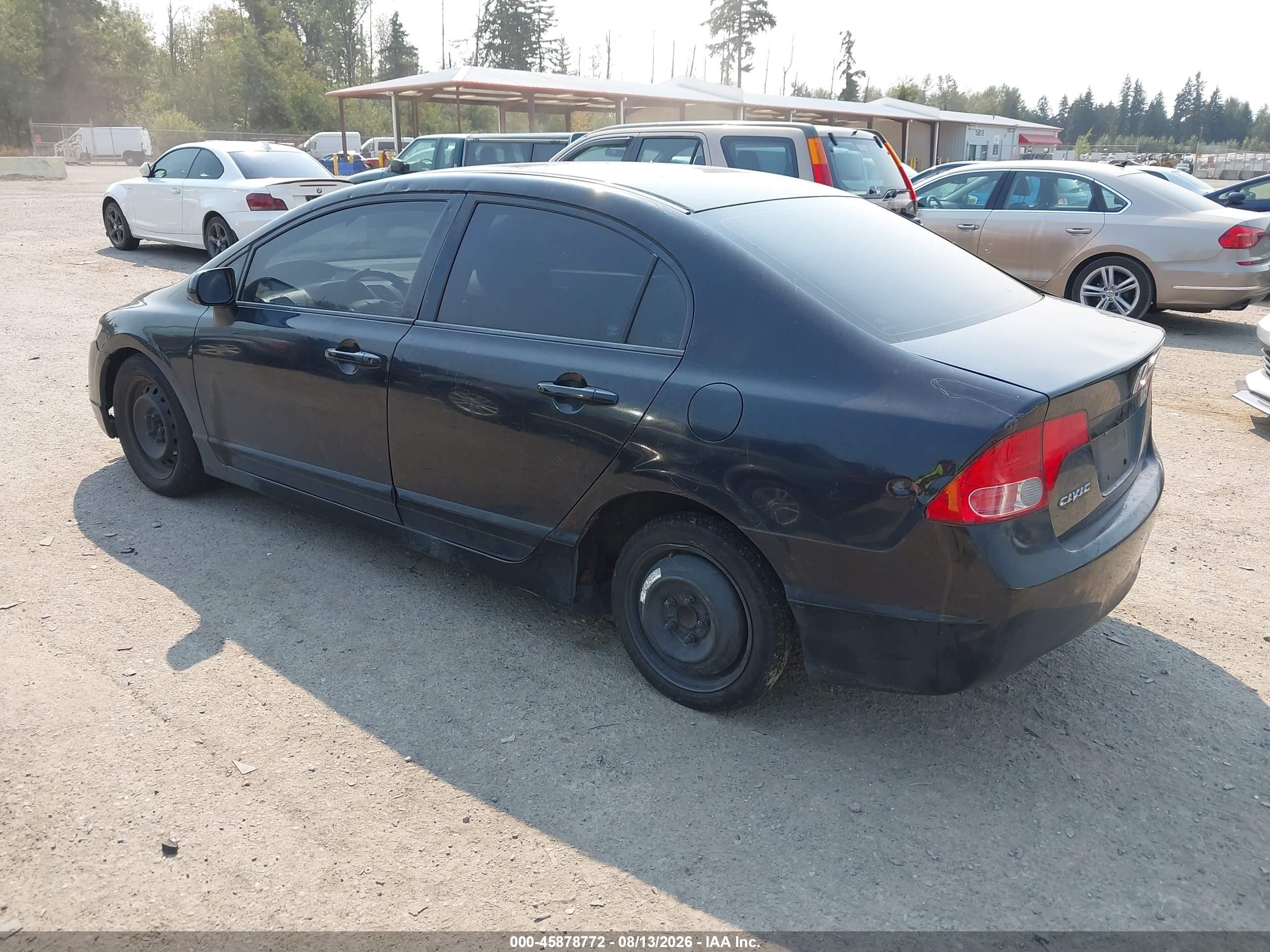 2007 Honda Civic Lx Black vin: 1HGFA16547L070515