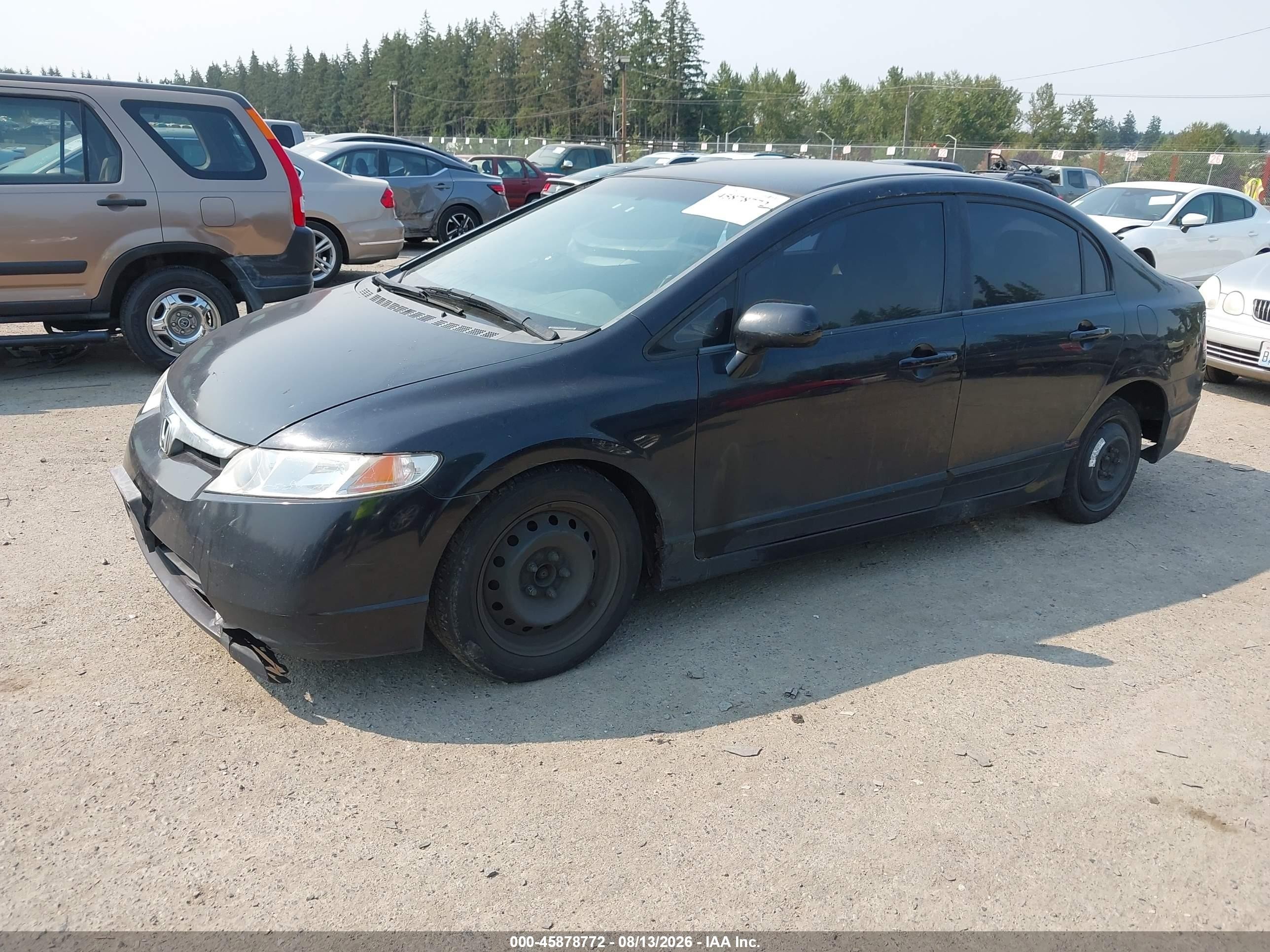 2007 Honda Civic Lx Black vin: 1HGFA16547L070515