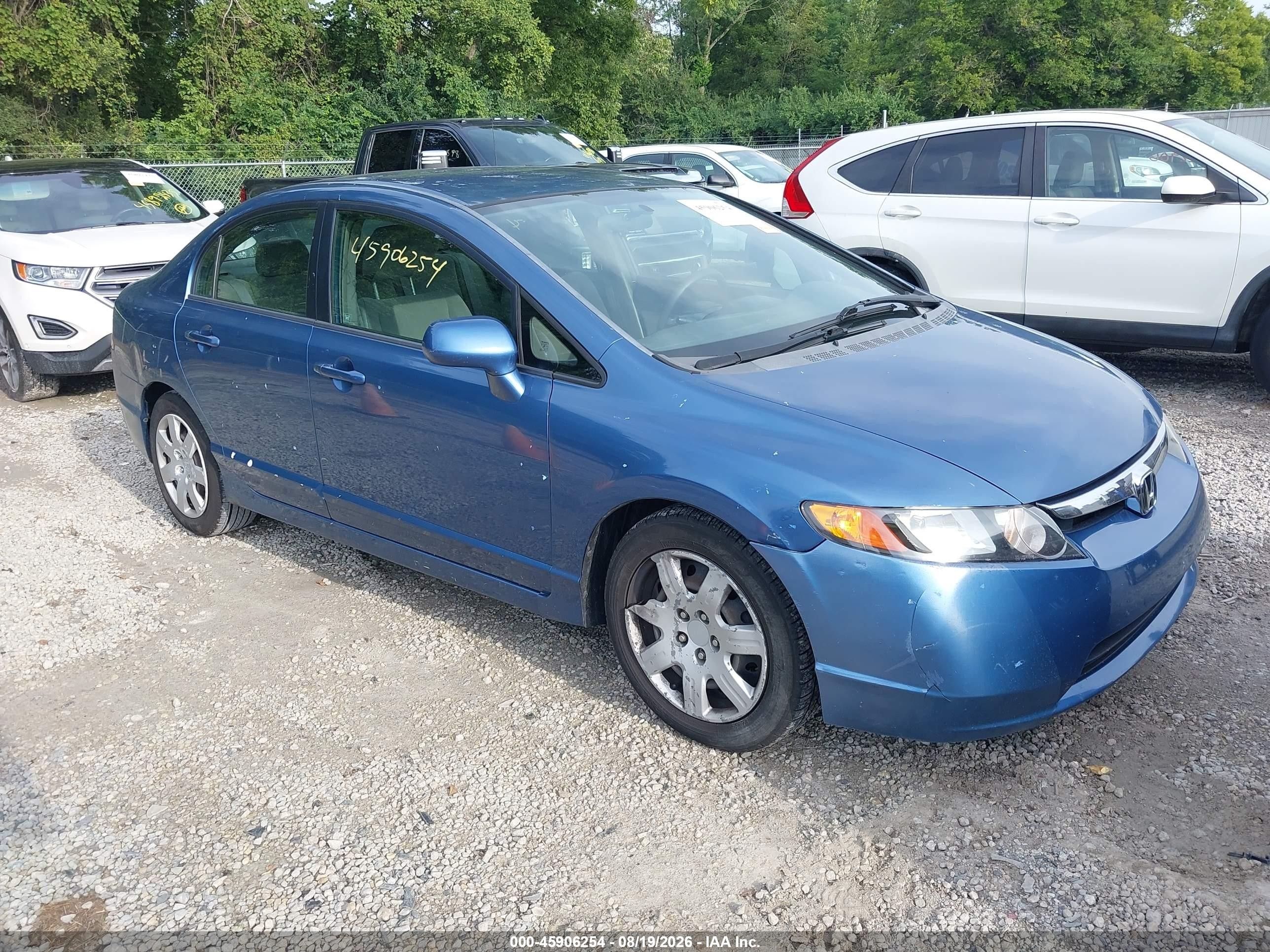 2007 Honda Civic Lx Blue vin: 1HGFA16547L074760