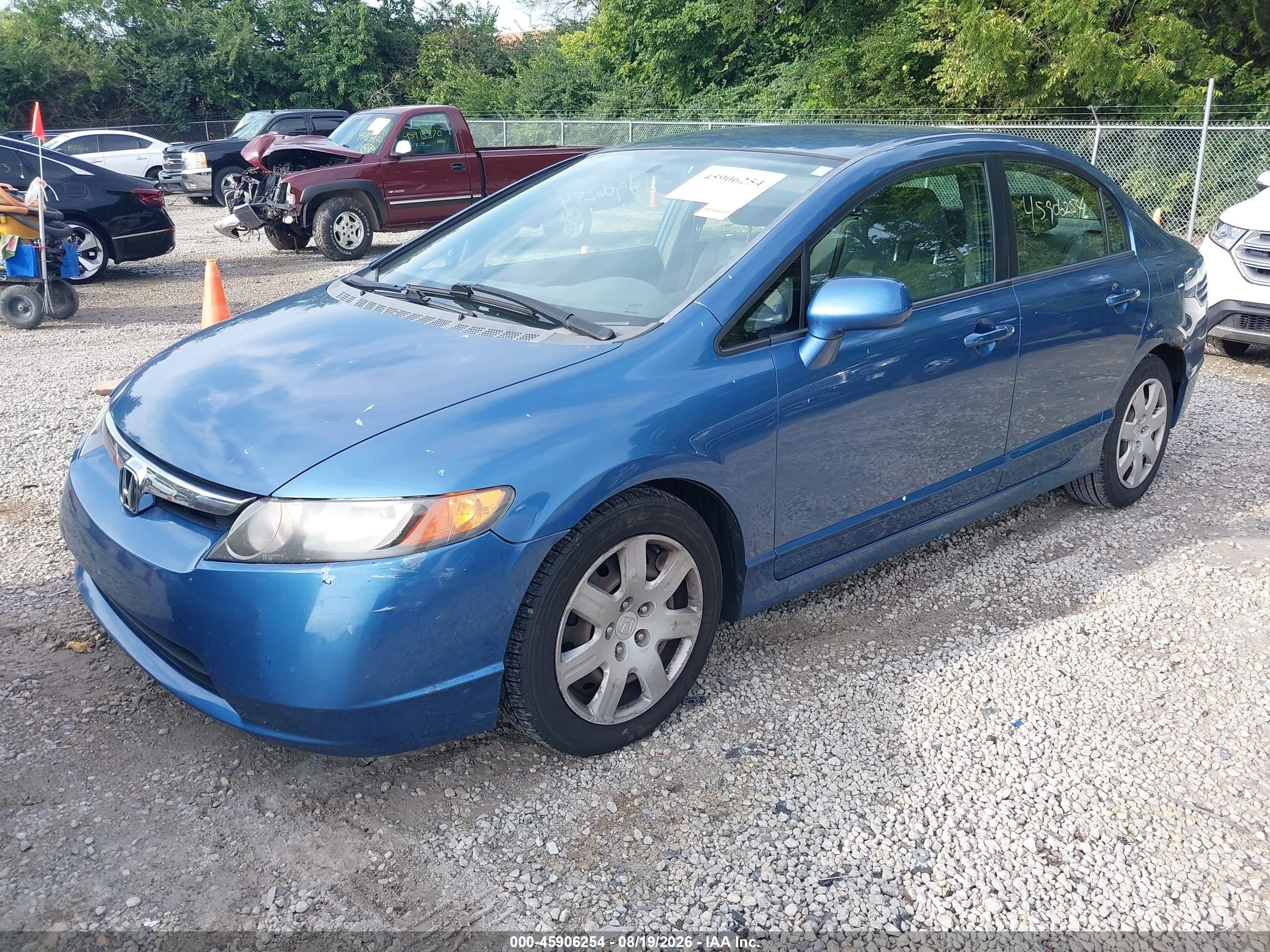 2007 Honda Civic Lx Синий vin: 1HGFA16547L074760