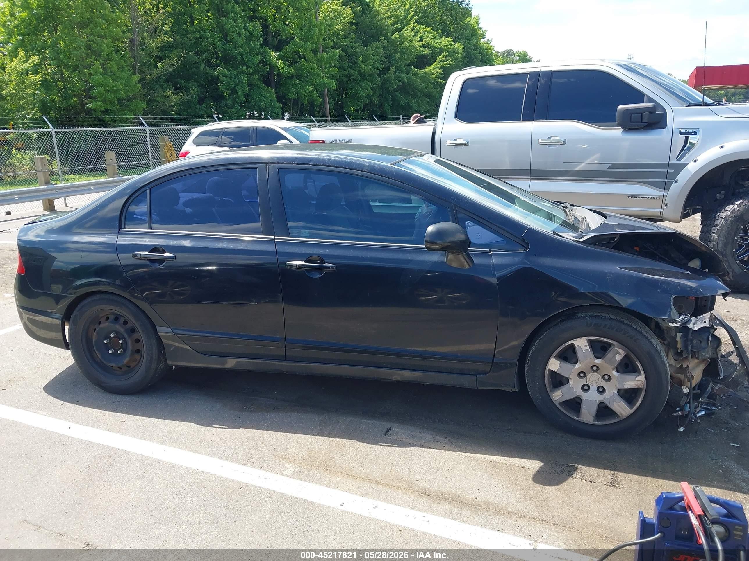2007 Honda Civic Lx Black vin: 1HGFA16547L078162