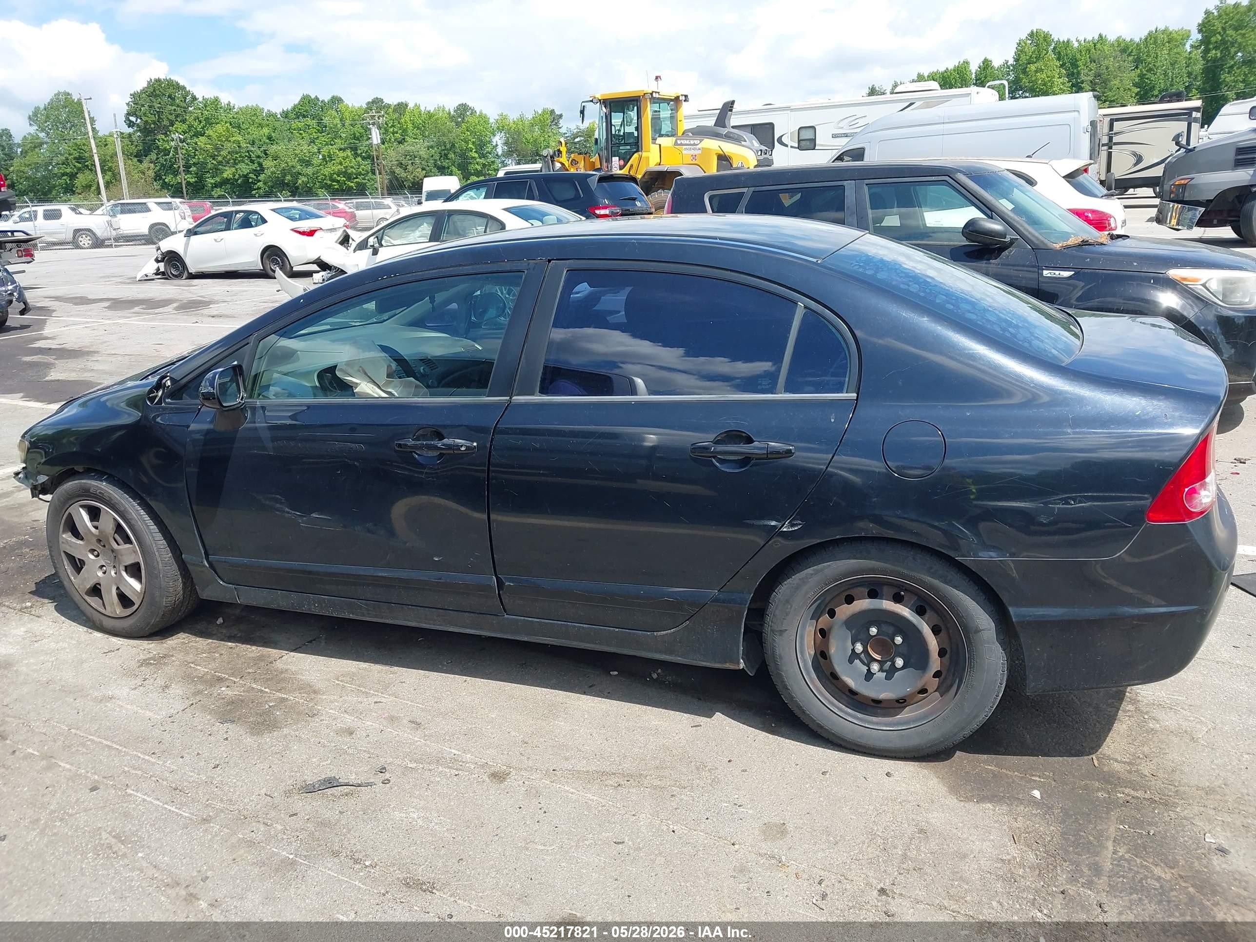 2007 Honda Civic Lx Black vin: 1HGFA16547L078162