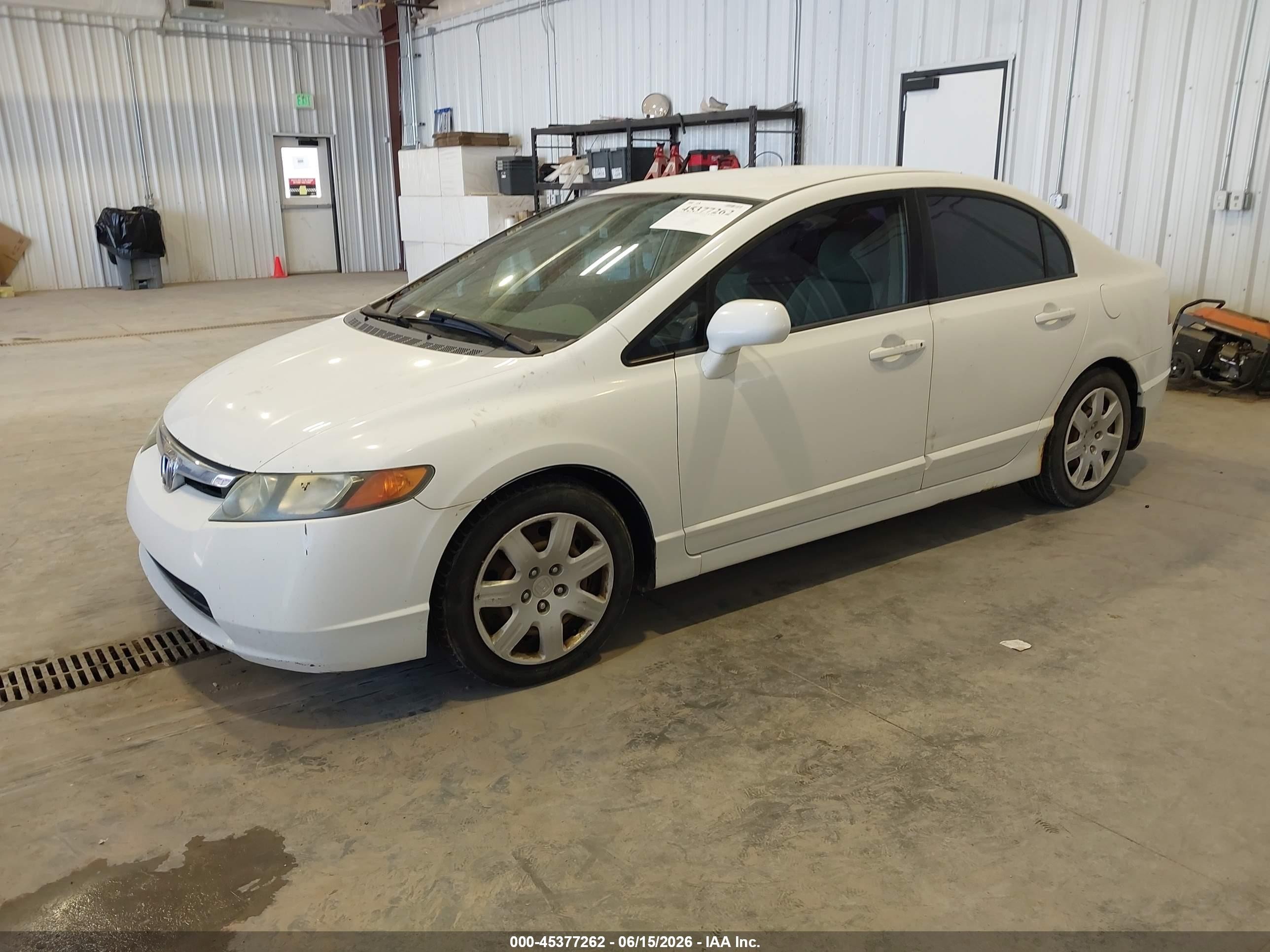 2007 Honda Civic Lx White vin: 1HGFA16547L081370