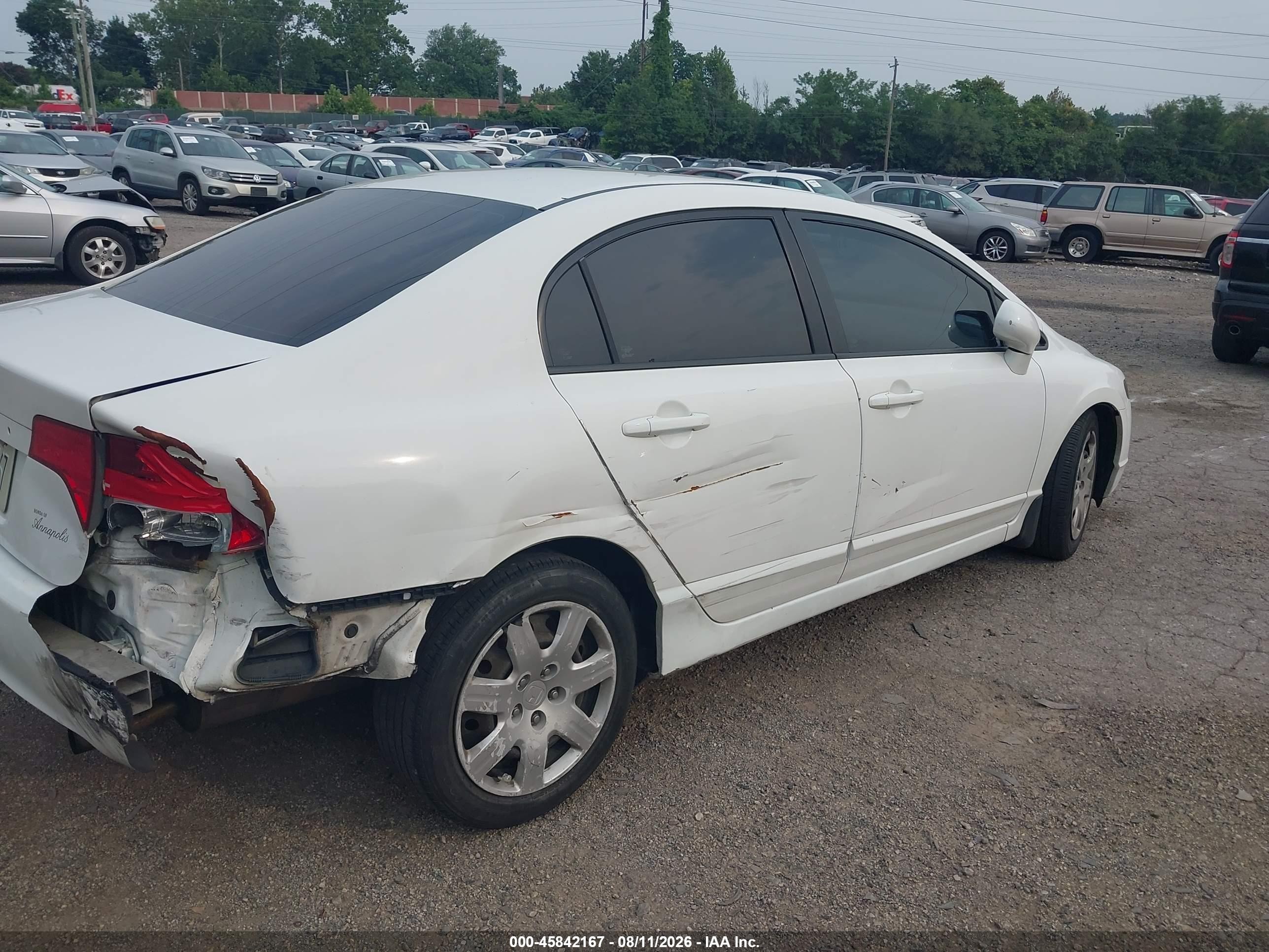 2007 Honda Civic Lx White vin: 1HGFA16547L102749