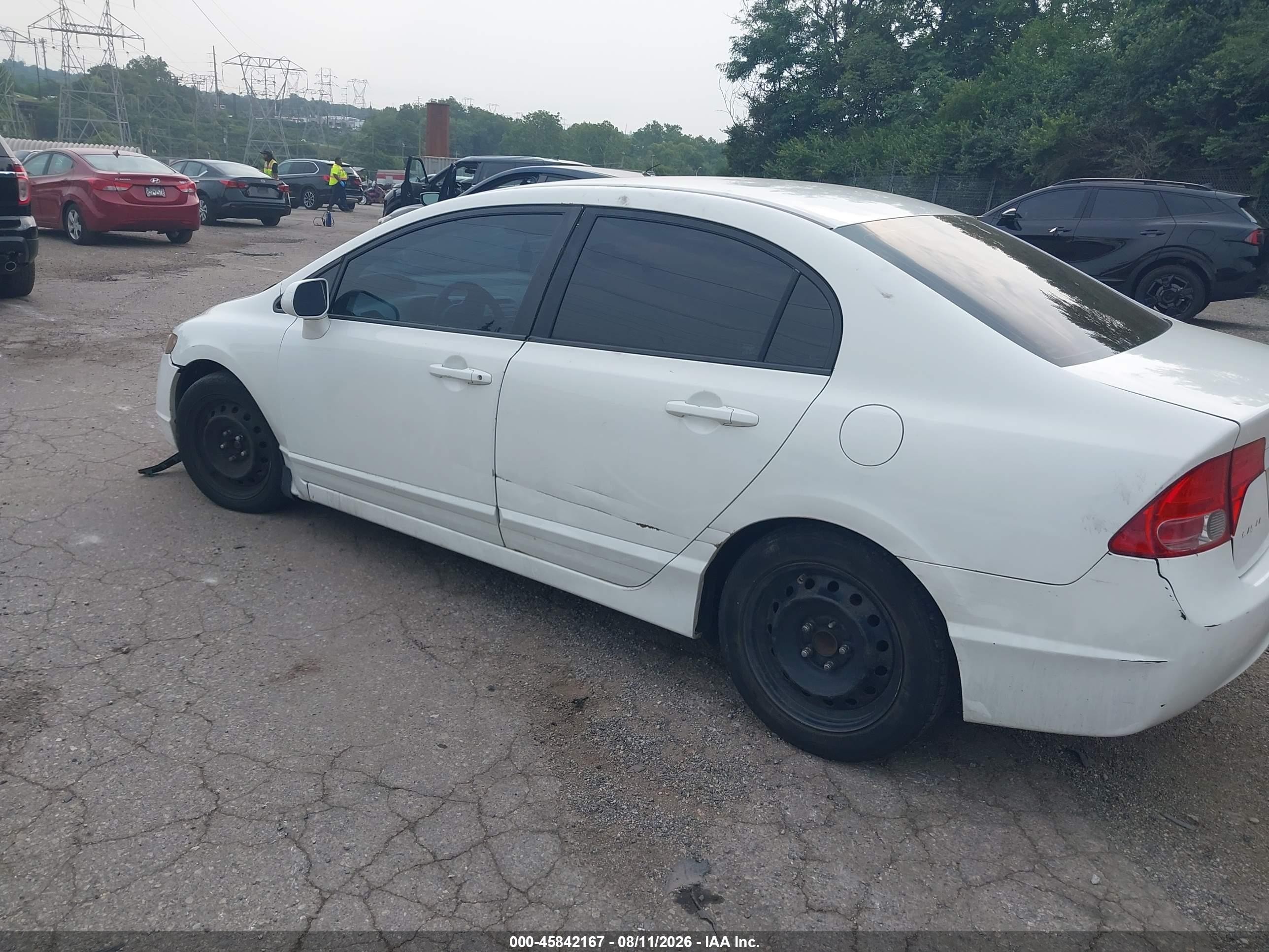 2007 Honda Civic Lx White vin: 1HGFA16547L102749