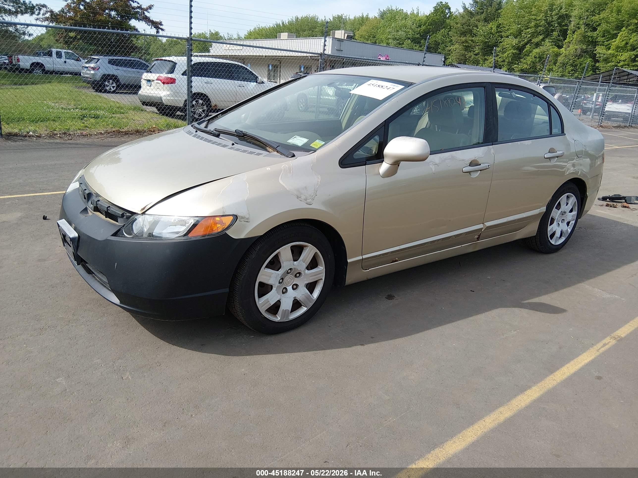 2007 Honda Civic Lx Золотой vin: 1HGFA16547L115257
