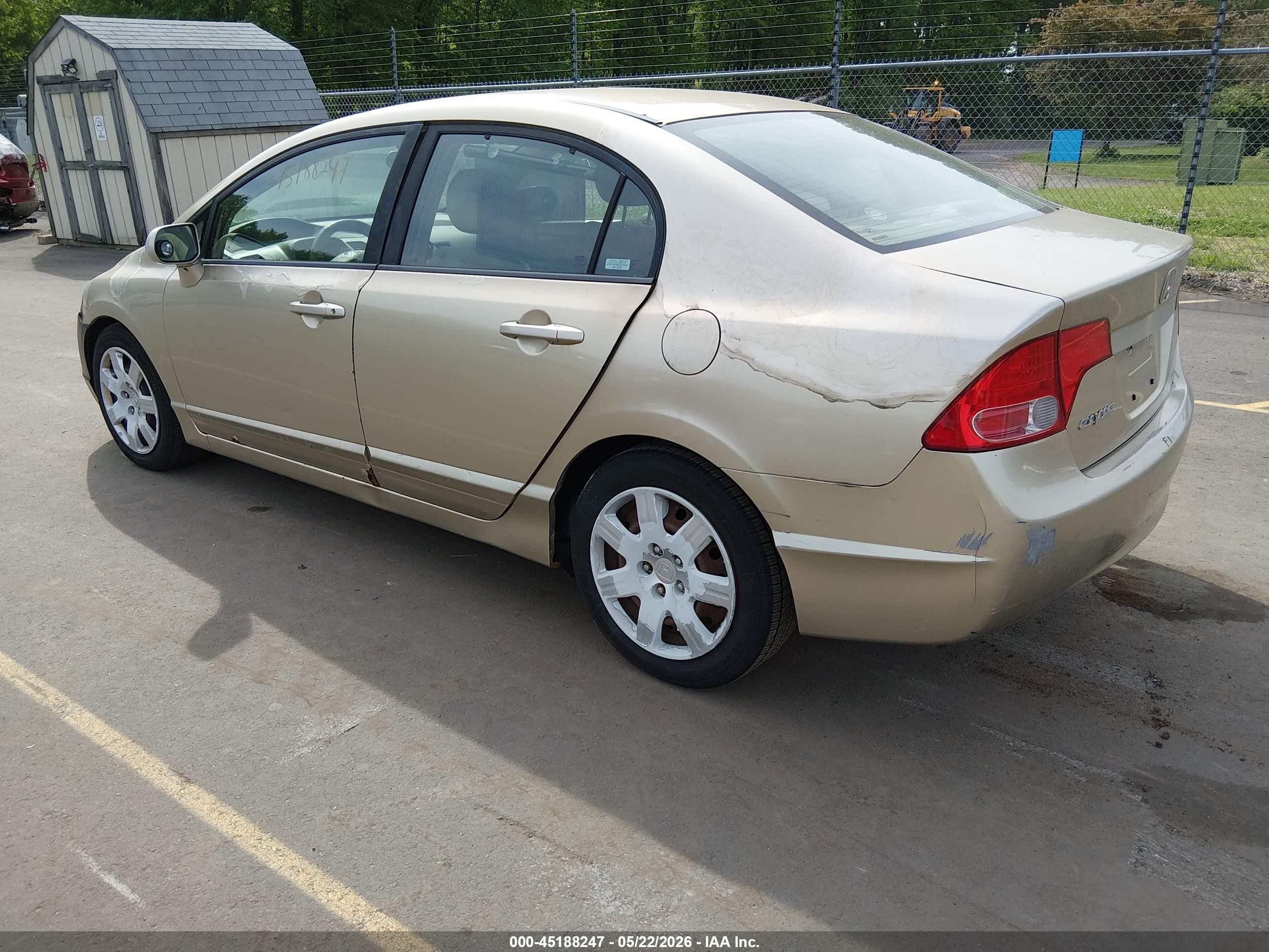 2007 Honda Civic Lx Золотой vin: 1HGFA16547L115257