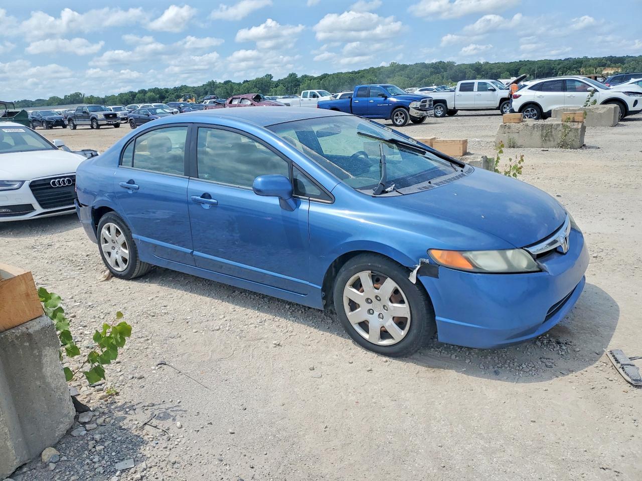 2007 Honda Civic Lx Blue vin: 1HGFA16547L128798