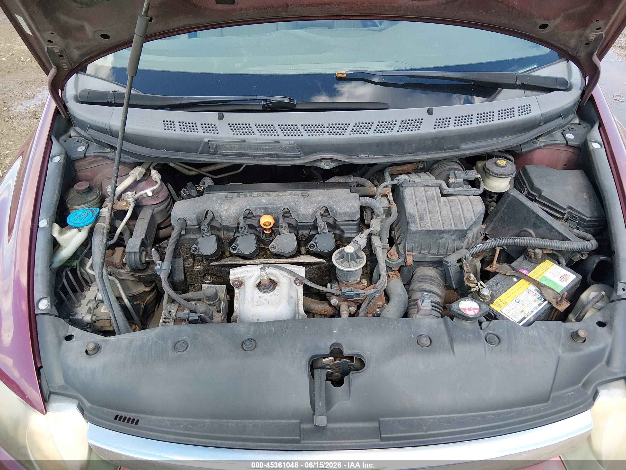 2008 Honda Civic Lx Burgundy vin: 1HGFA16548L014270