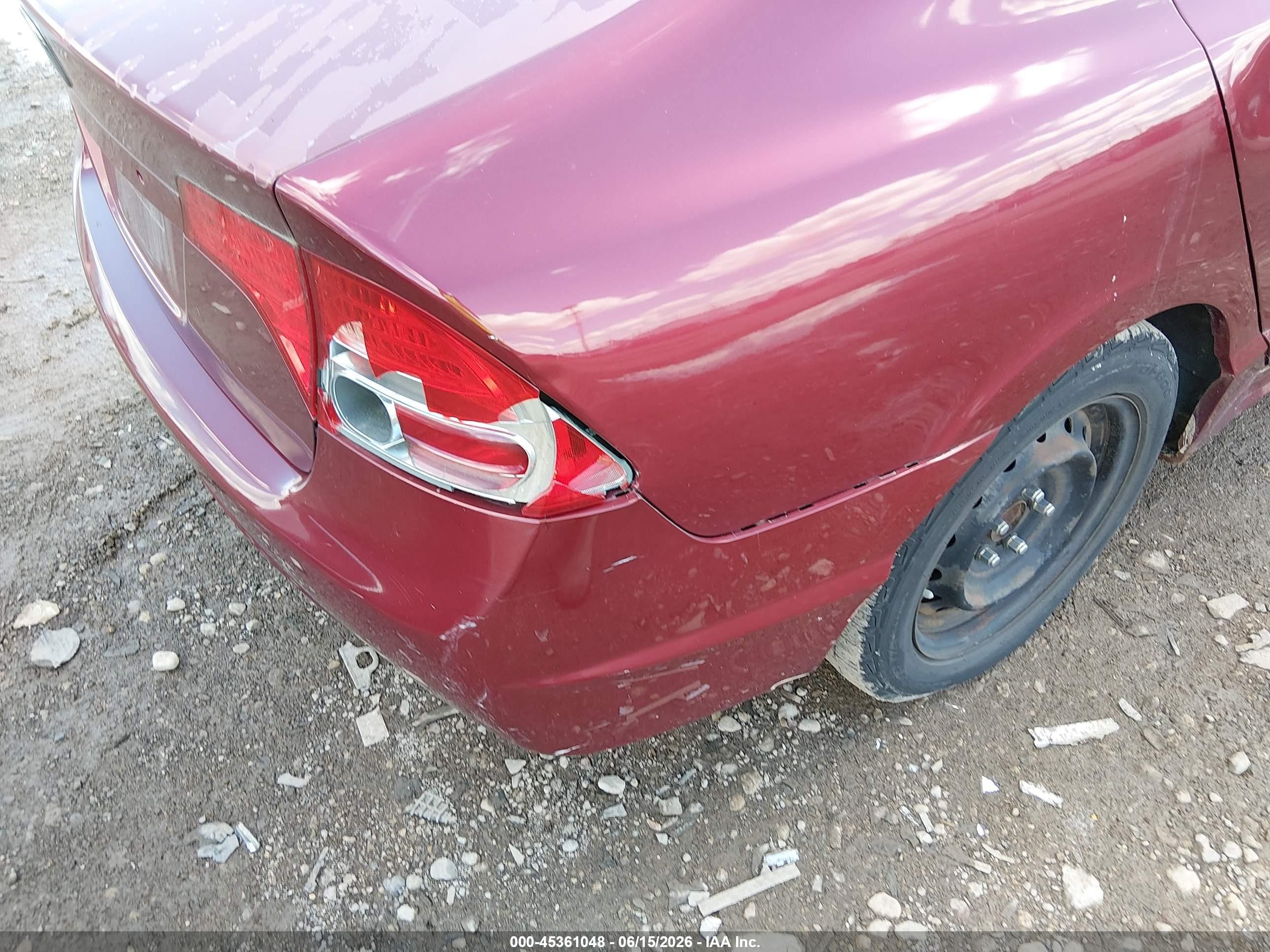 2008 Honda Civic Lx Burgundy vin: 1HGFA16548L014270
