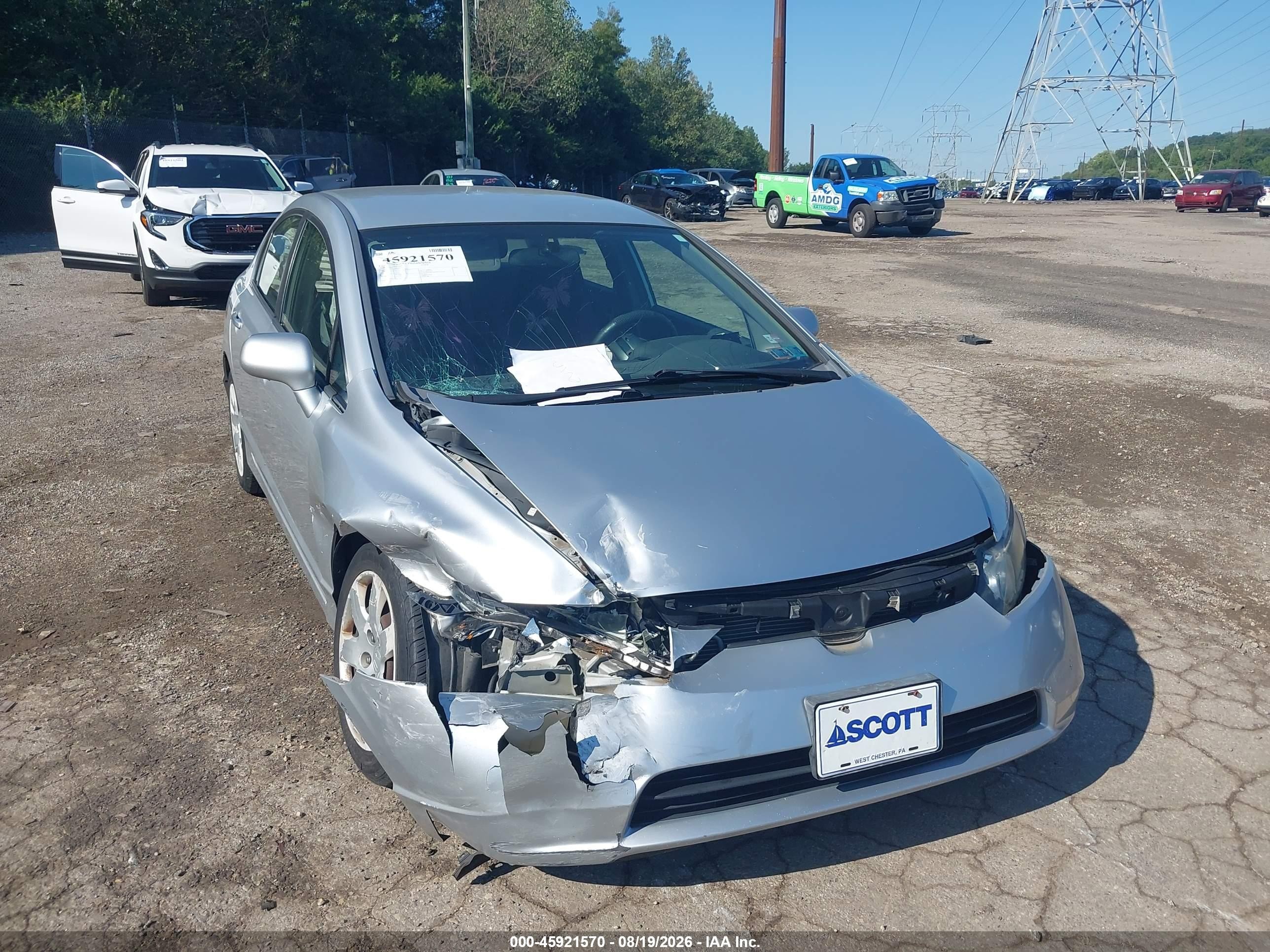 2008 Honda Civic Lx Silver vin: 1HGFA16548L031327