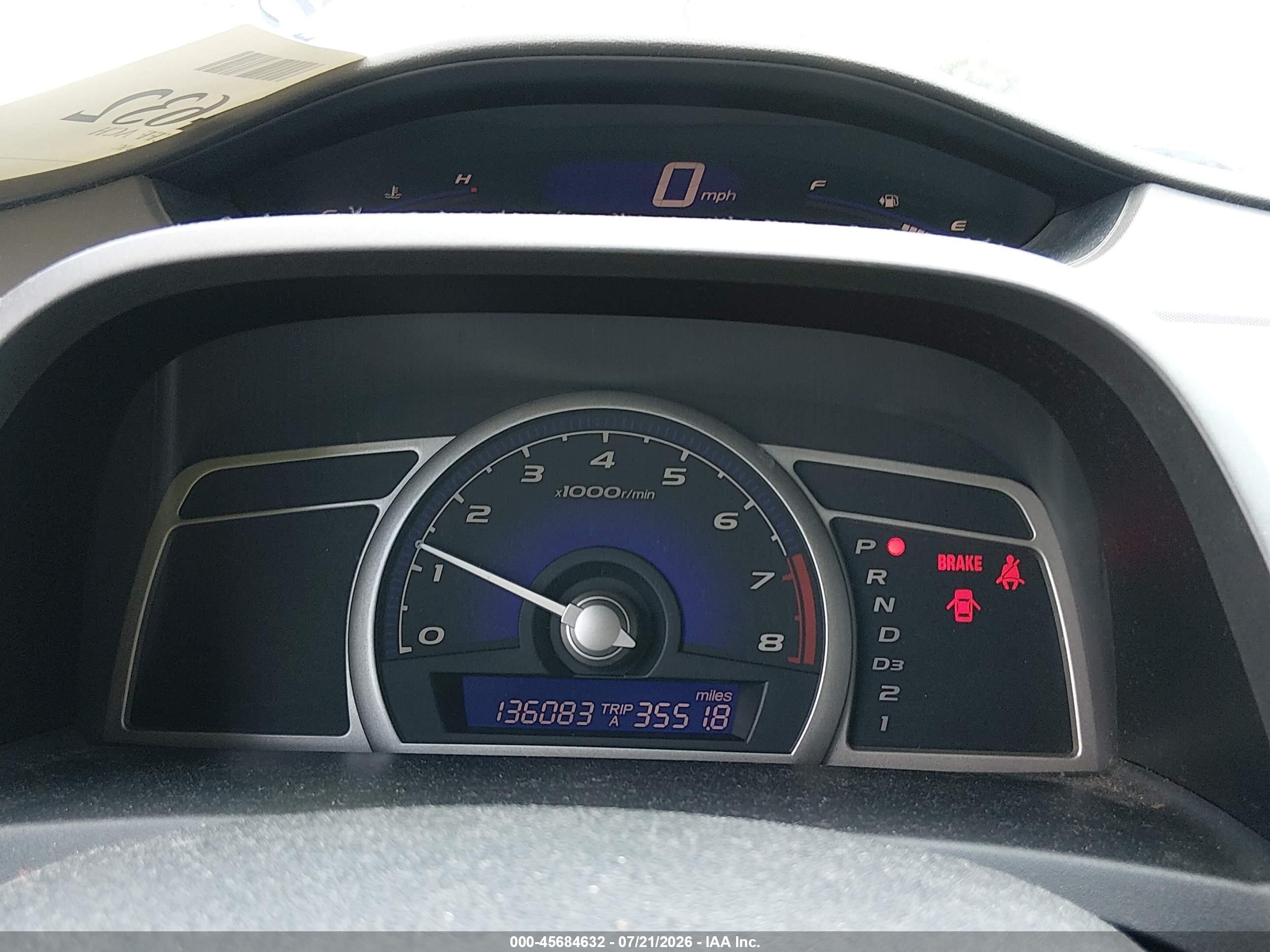 2008 Honda Civic Lx Blue vin: 1HGFA16548L035684