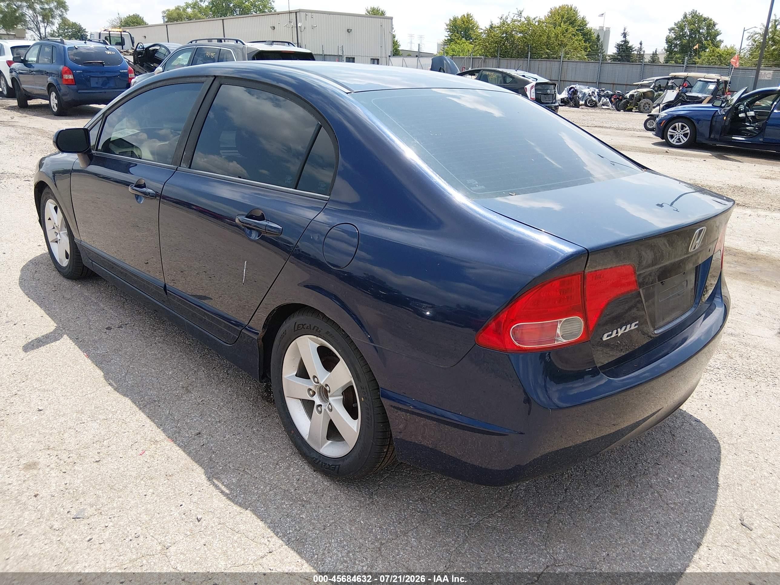 2008 Honda Civic Lx Blue vin: 1HGFA16548L035684