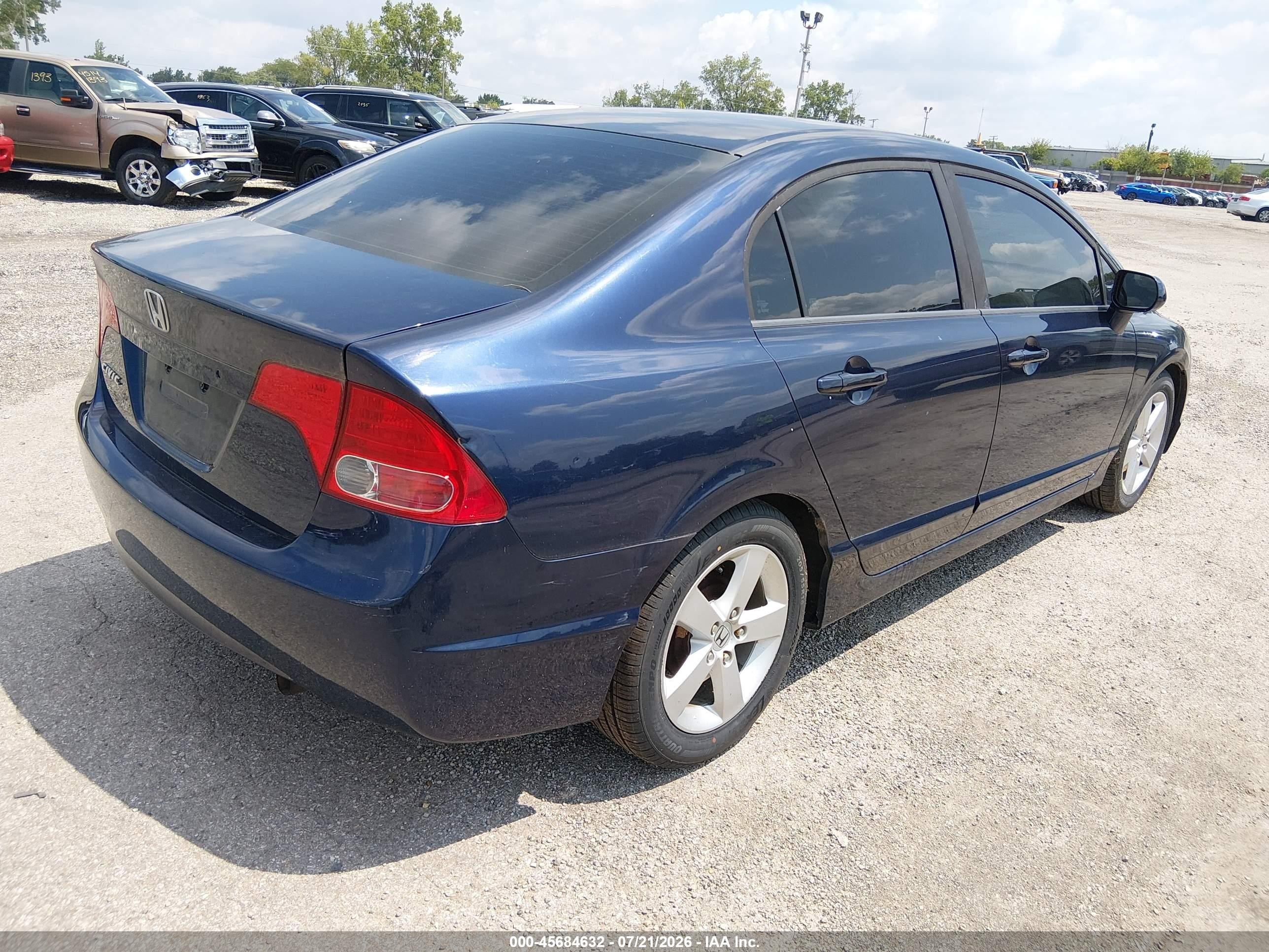 2008 Honda Civic Lx Blue vin: 1HGFA16548L035684