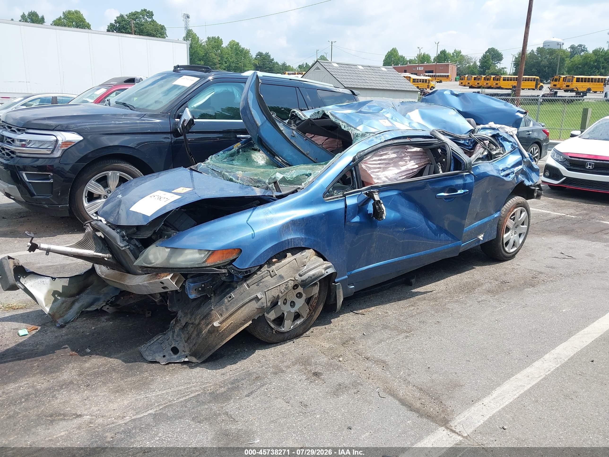 2008 Honda Civic Lx Синий vin: 1HGFA16548L089244