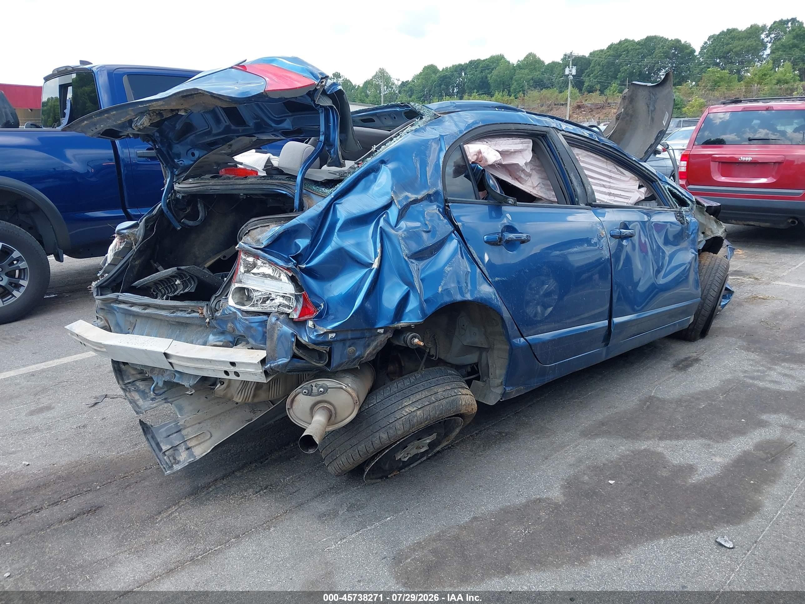 2008 Honda Civic Lx Синий vin: 1HGFA16548L089244