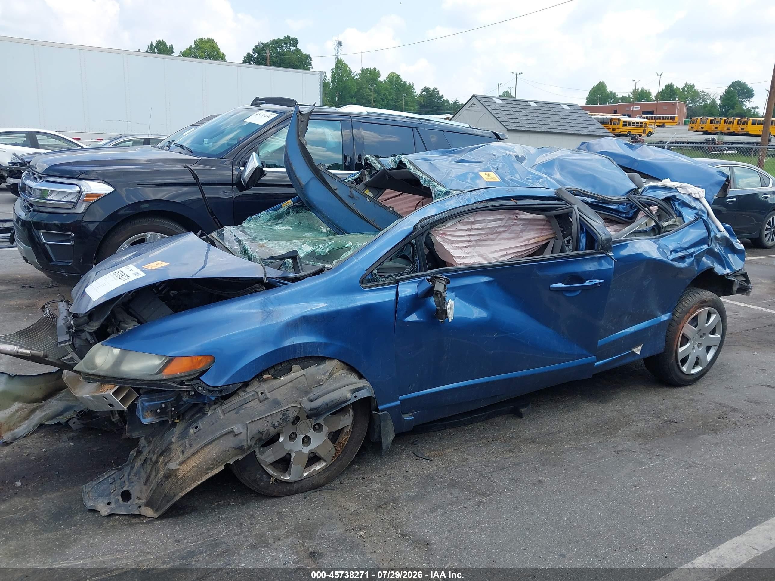 2008 Honda Civic Lx Синий vin: 1HGFA16548L089244