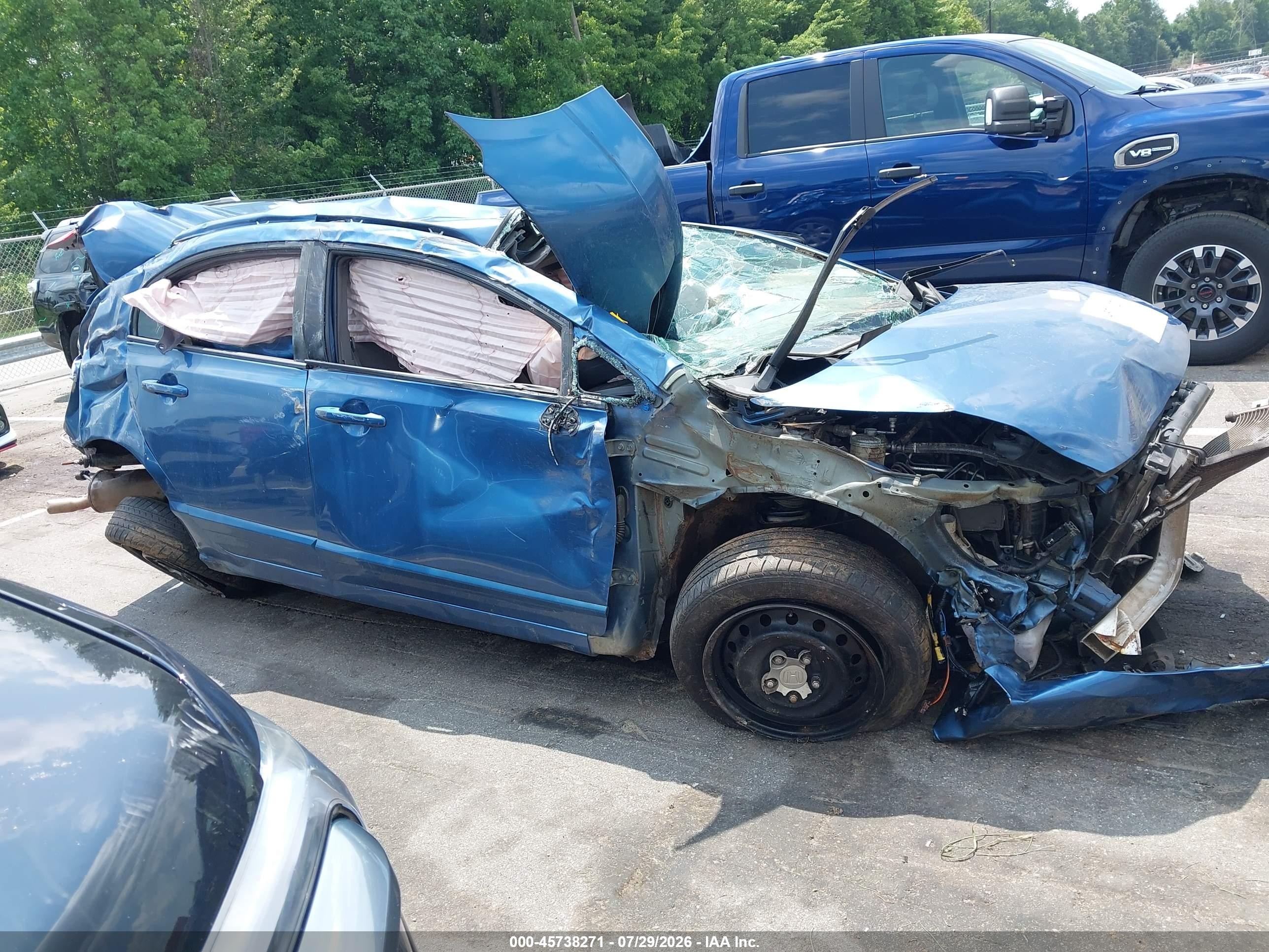 2008 Honda Civic Lx Синий vin: 1HGFA16548L089244