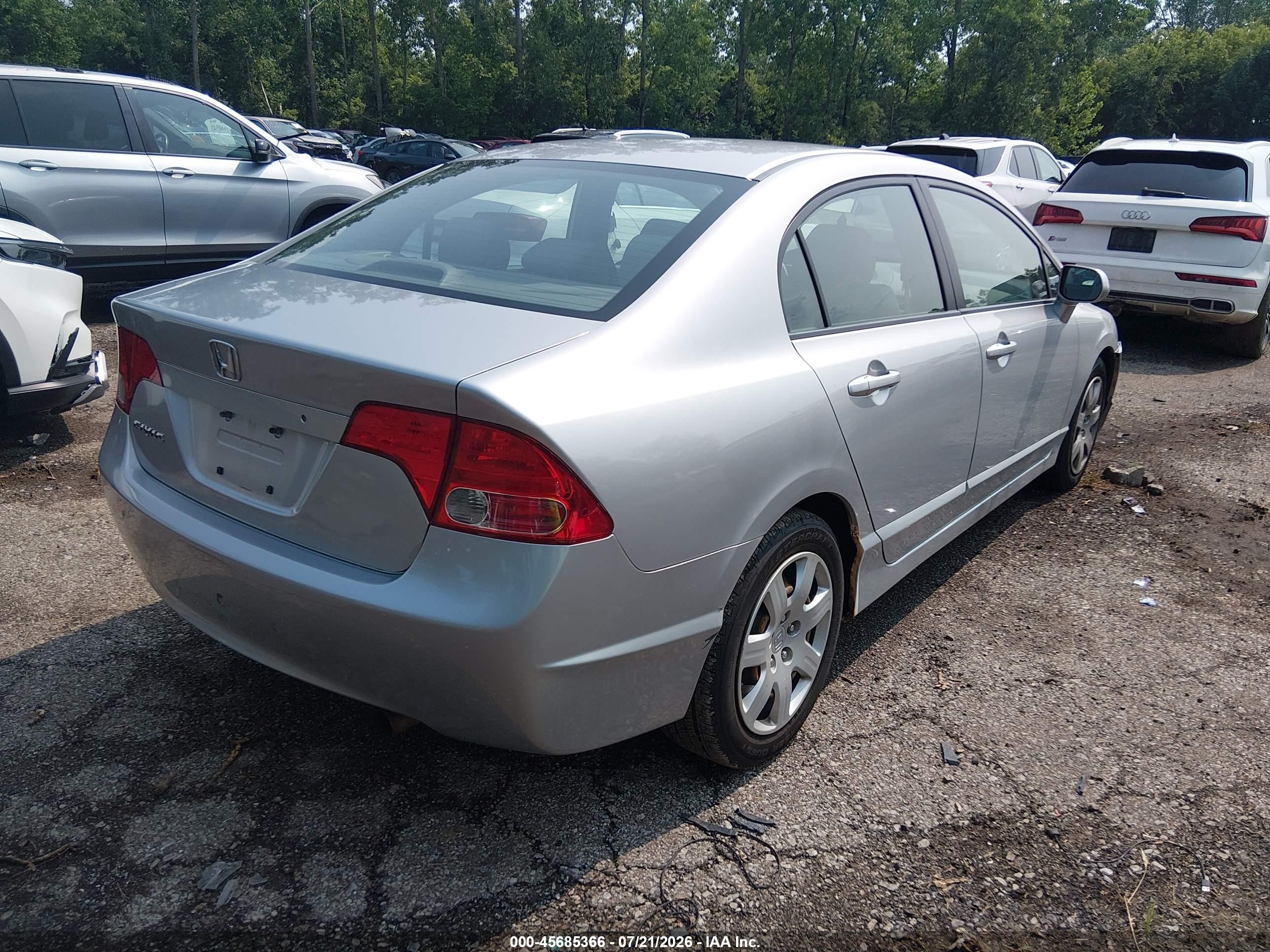 2008 Honda Civic Lx Silver vin: 1HGFA16548L094797