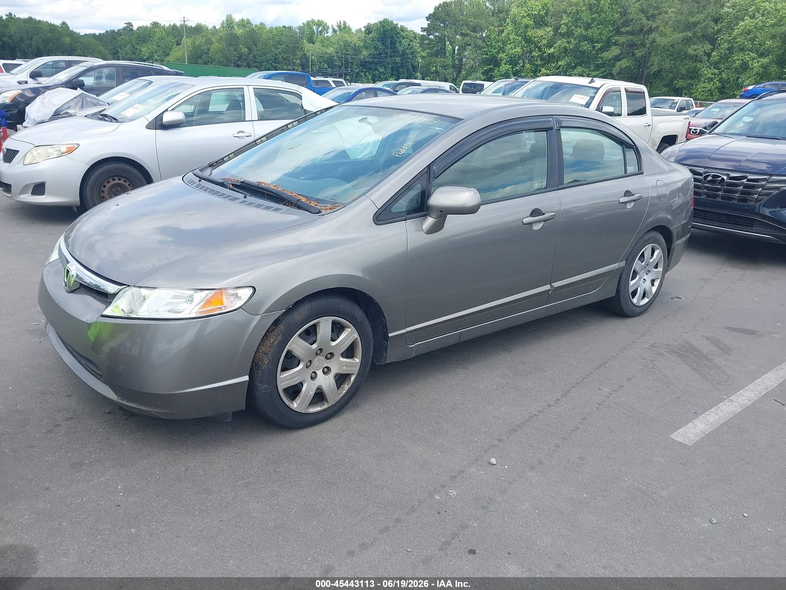 2007 Honda Civic Lx Gray vin: 1HGFA16557L007990